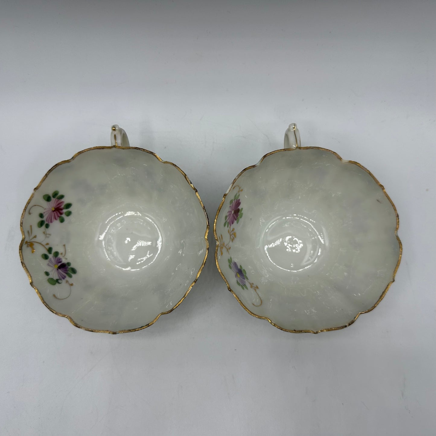 Porcelain Tea Cup With Handpainted Floral Design, Set of 2