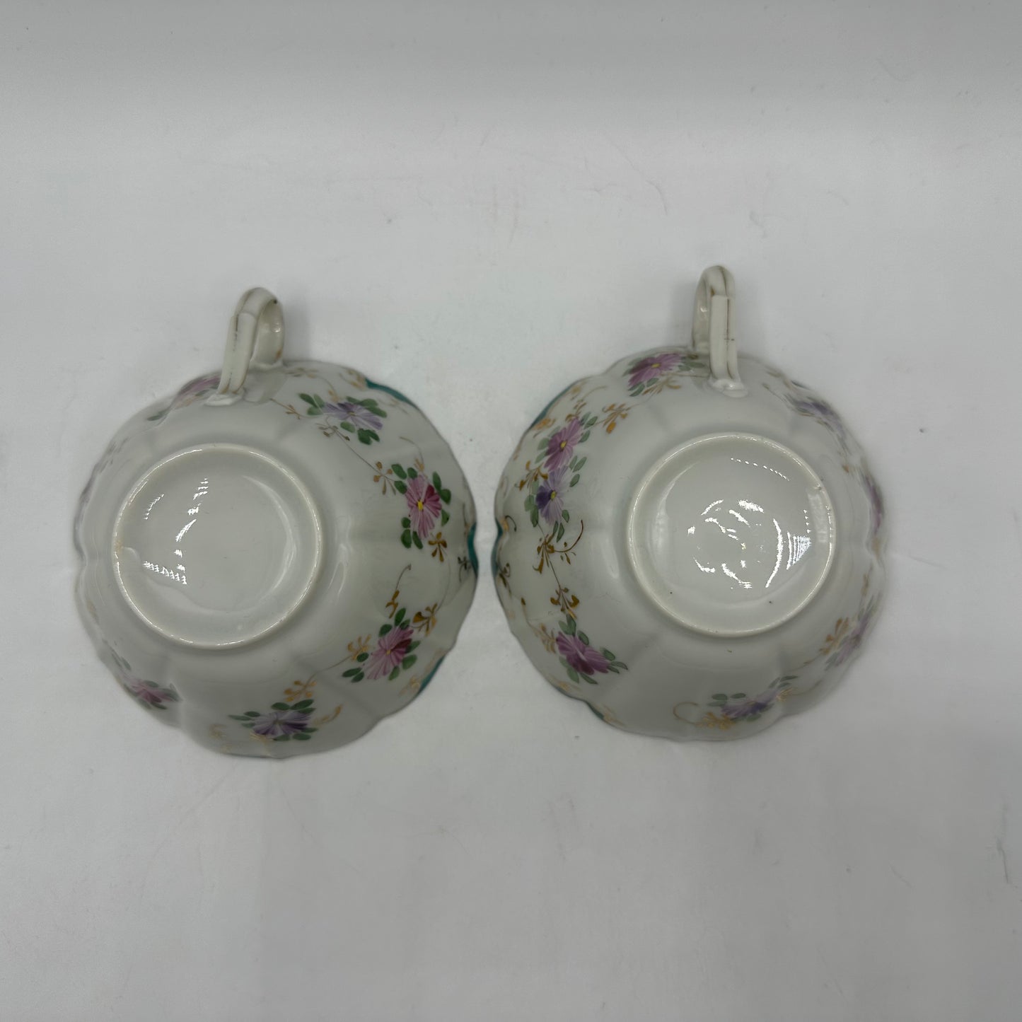 Porcelain Tea Cup With Handpainted Floral Design, Set of 2