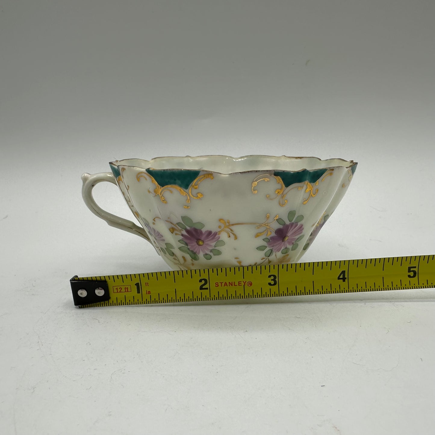 Porcelain Tea Cup With Handpainted Floral Design, Set of 2