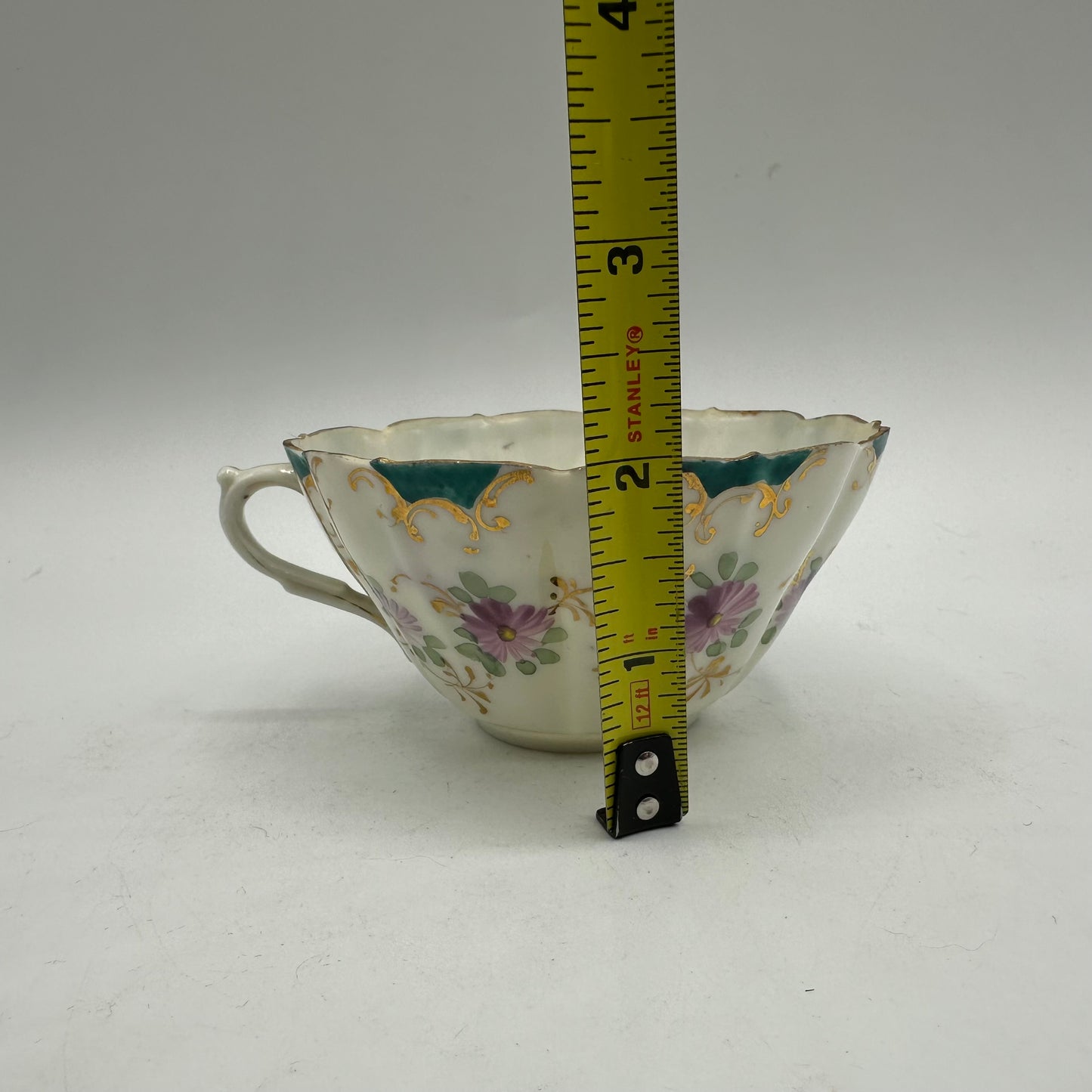 Porcelain Tea Cup With Handpainted Floral Design, Set of 2