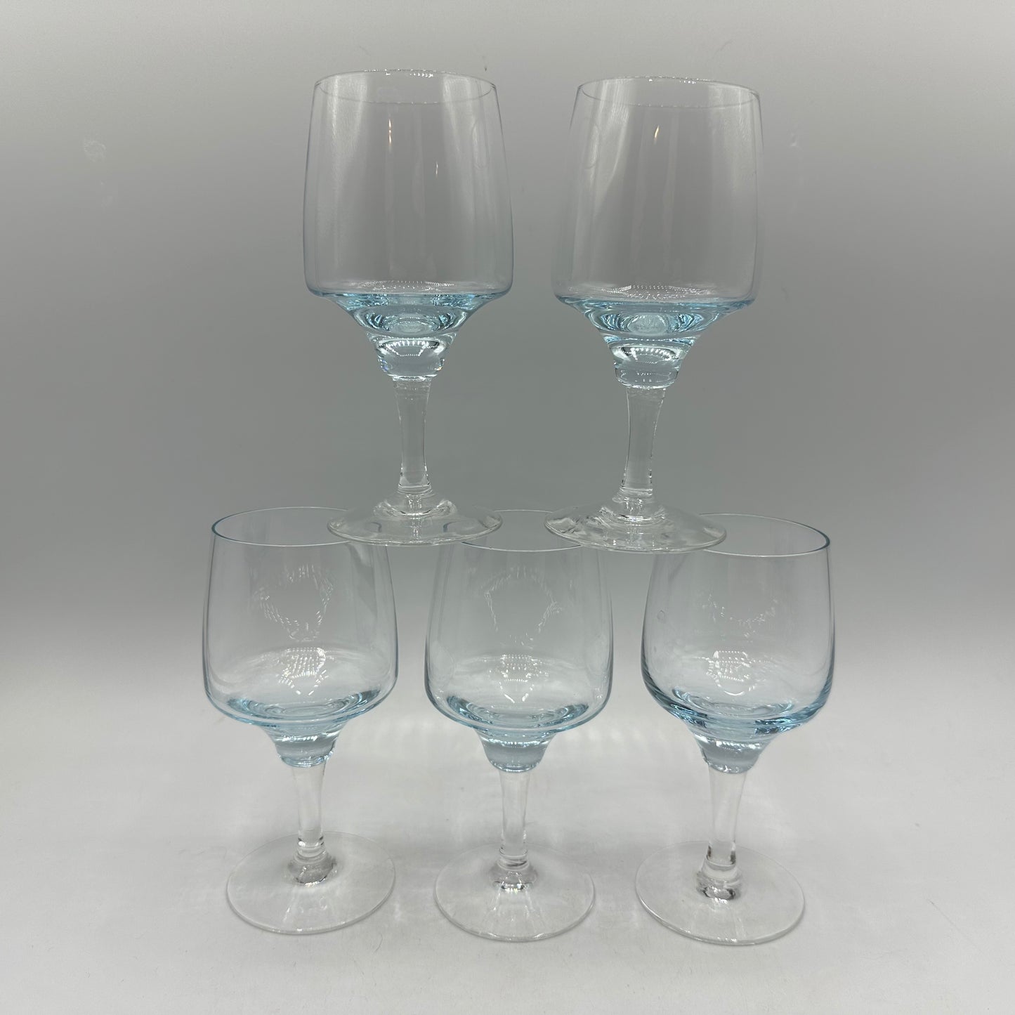 Sasaki Harmony Azure Blue Sherry Glasses, Set of 5