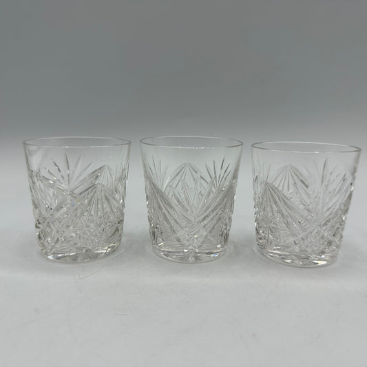 Crystal Whisky Tumbler Shot Glasses, Set of 3