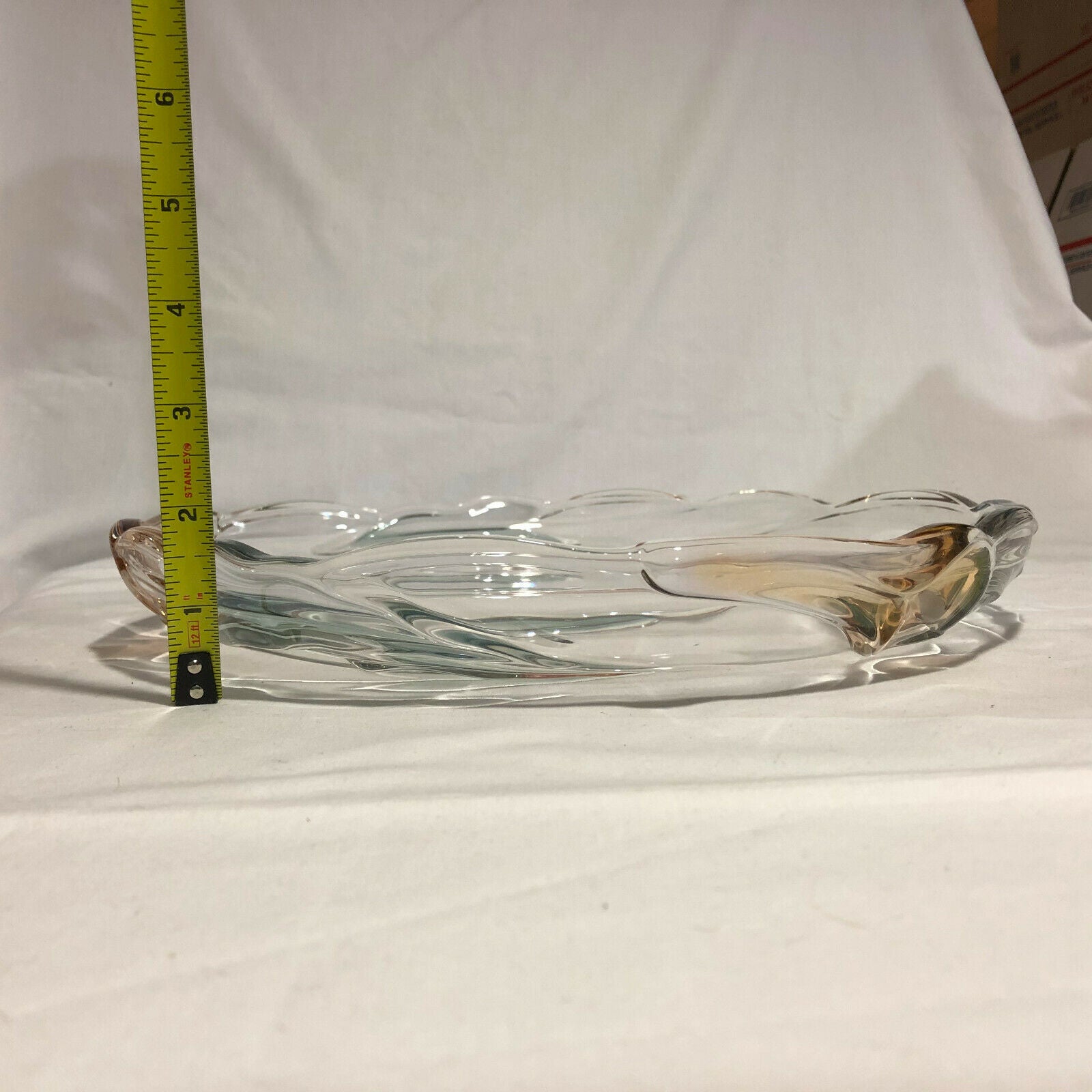 Mikasa Juliana Glass Cake Plate Serving Platter Frosted Pink Tulips - Nostalgia 2 Now