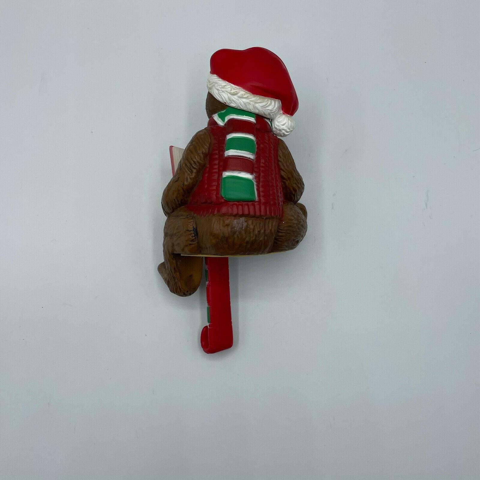 Vintage Teddy Bear Christmas Stocking Hanger Hook Hard Plastic - Nostalgia 2 Now
