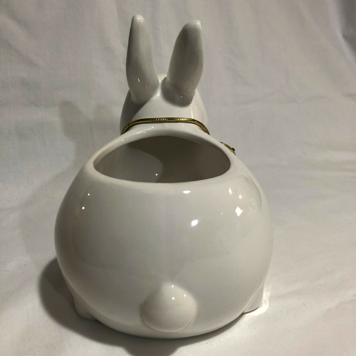 Maud Borup White Rabbit Ceramic Planter with Gold Ears Ready for EASTER! - Nostalgia 2 Now