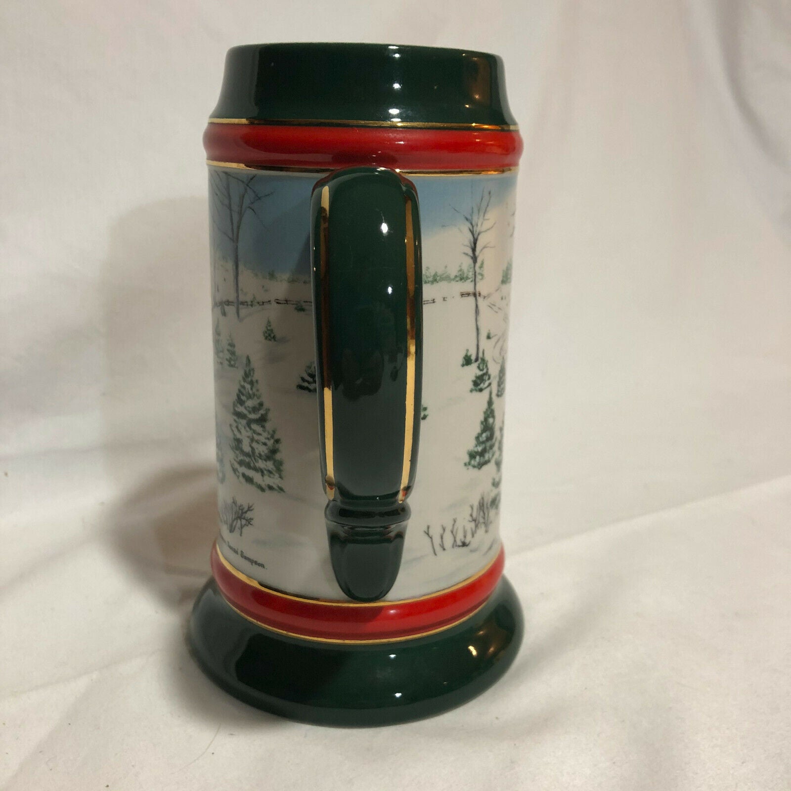 1991 Anheuser Busch Budweiser Holiday Christmas Beer Stein Clydesdales Ceramarte - Nostalgia 2 Now