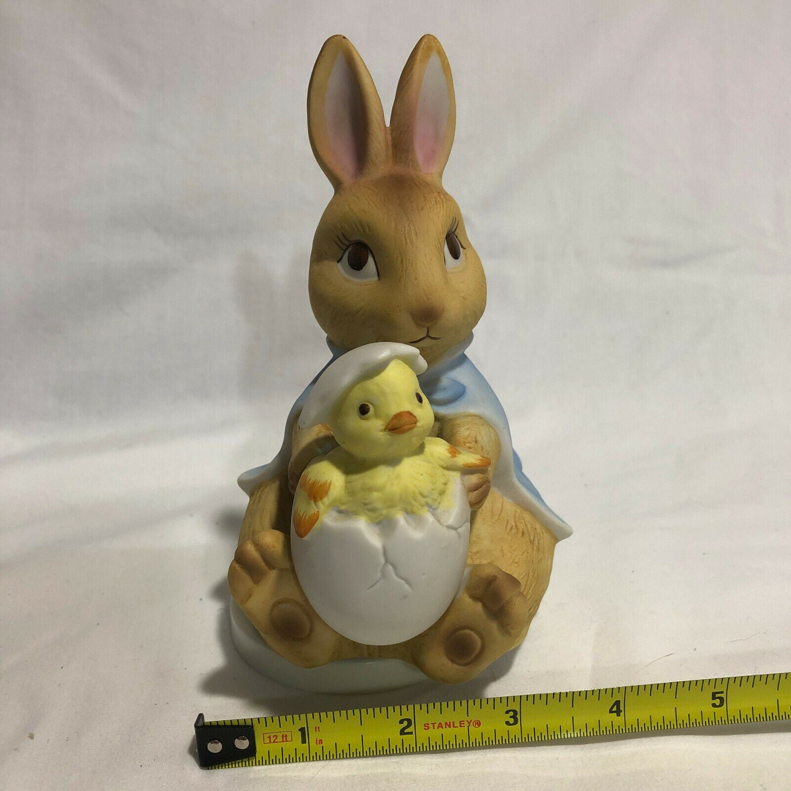 Vintage Global Art Easter Rotating Music Box Porcelain-Bunny & Hatching Chick - Nostalgia 2 Now