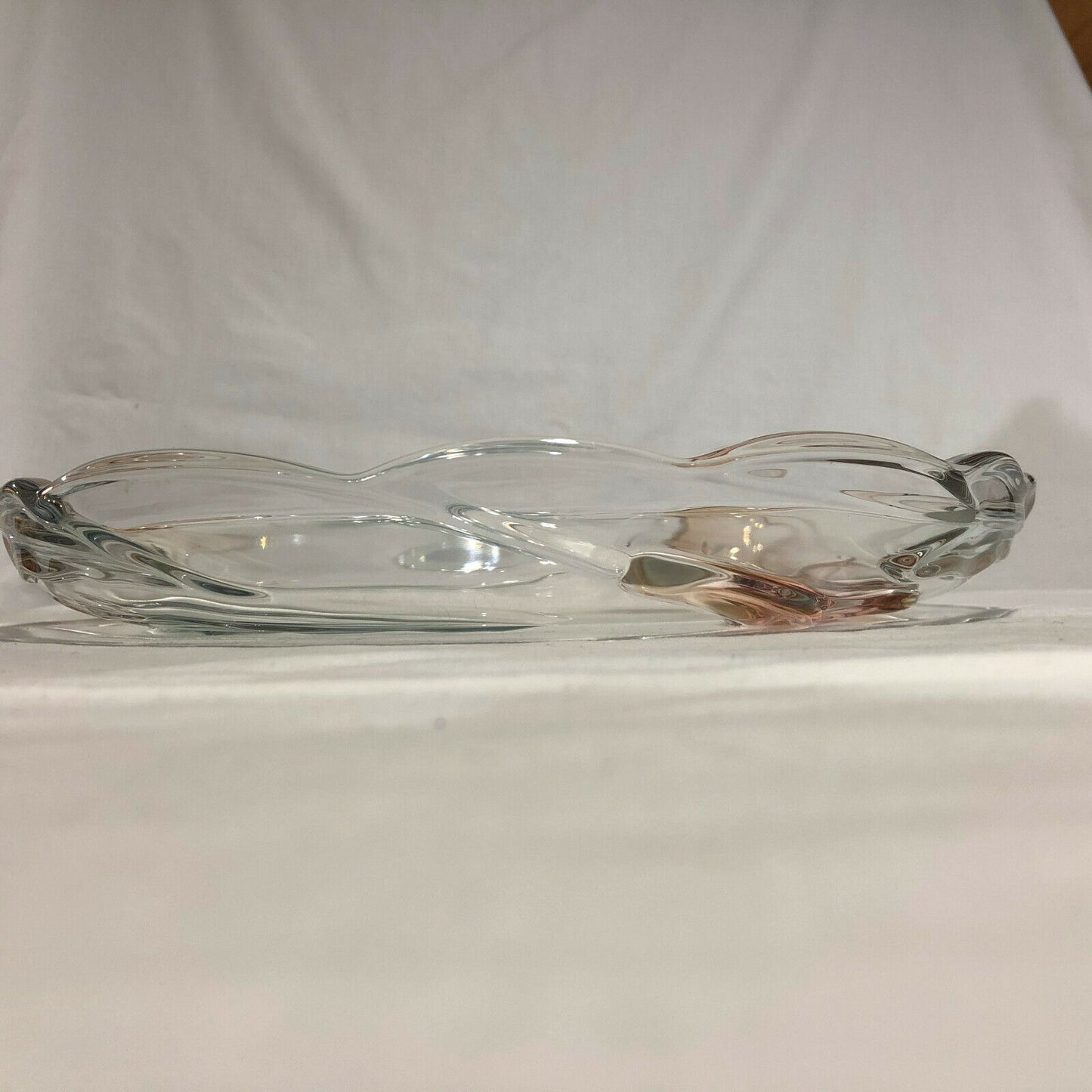 Mikasa Juliana Glass Cake Plate Serving Platter Frosted Pink Tulips - Nostalgia 2 Now