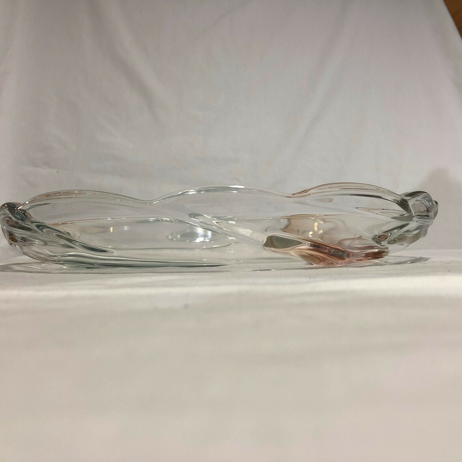 Mikasa Juliana Glass Cake Plate Serving Platter Frosted Pink Tulips - Nostalgia 2 Now