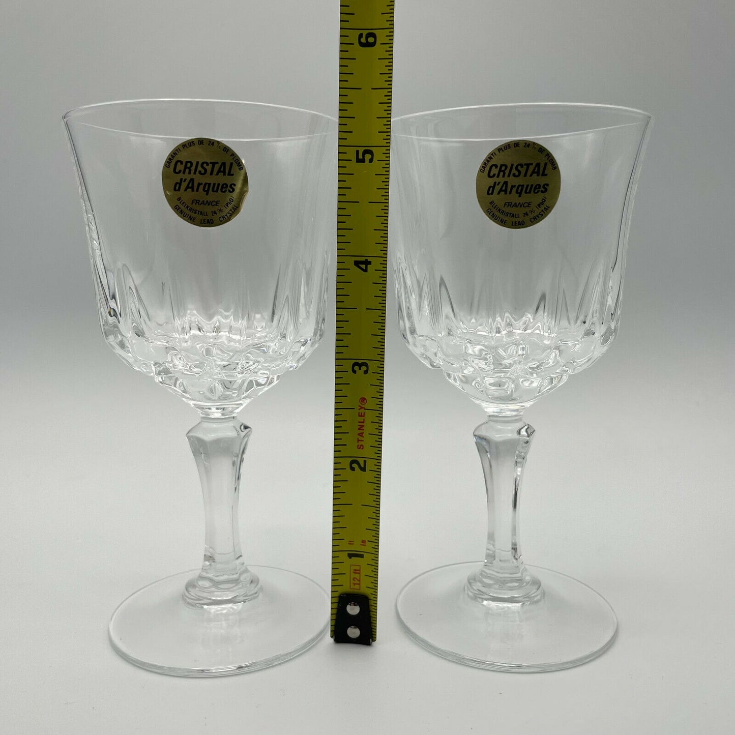 Vintage Salem French Crystal Wine Glasses Cristal d'Arques Pattern - Ruby  Lane