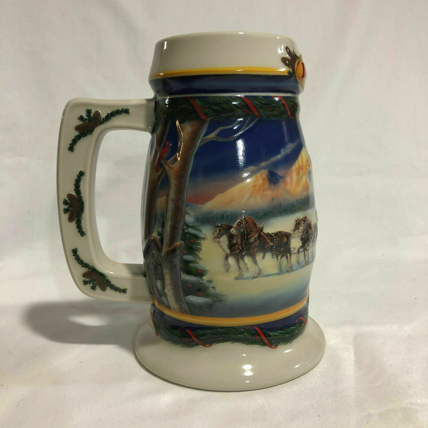 BUDWEISER 2000 Holiday in Mountains Beer Stein Mug CS416 Collectible Decor - Nostalgia 2 Now