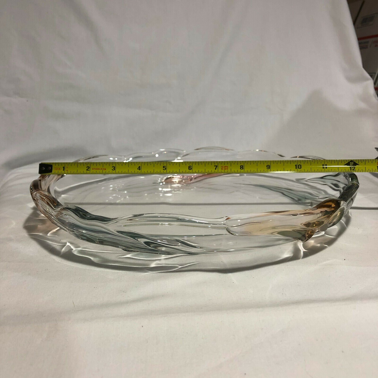 Mikasa Juliana Glass Cake Plate Serving Platter Frosted Pink Tulips - Nostalgia 2 Now