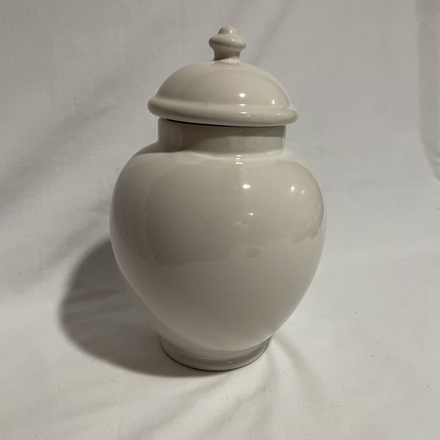 FTD White Ginger Jar Blue Butterflies Pattern 7.5" Tall - Nostalgia 2 Now