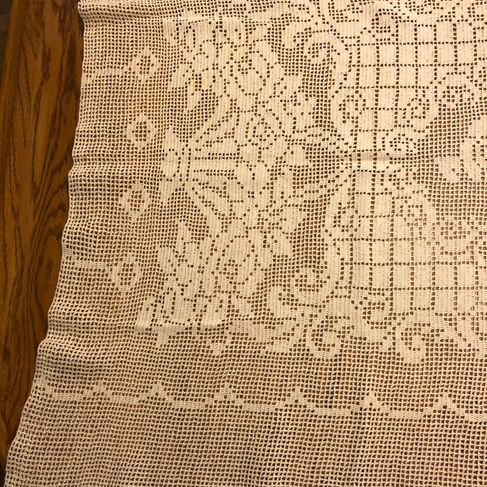 Vintage Crocheted Ecru Table Runner with a Floral Design - Beautiful - Nostalgia 2 Now