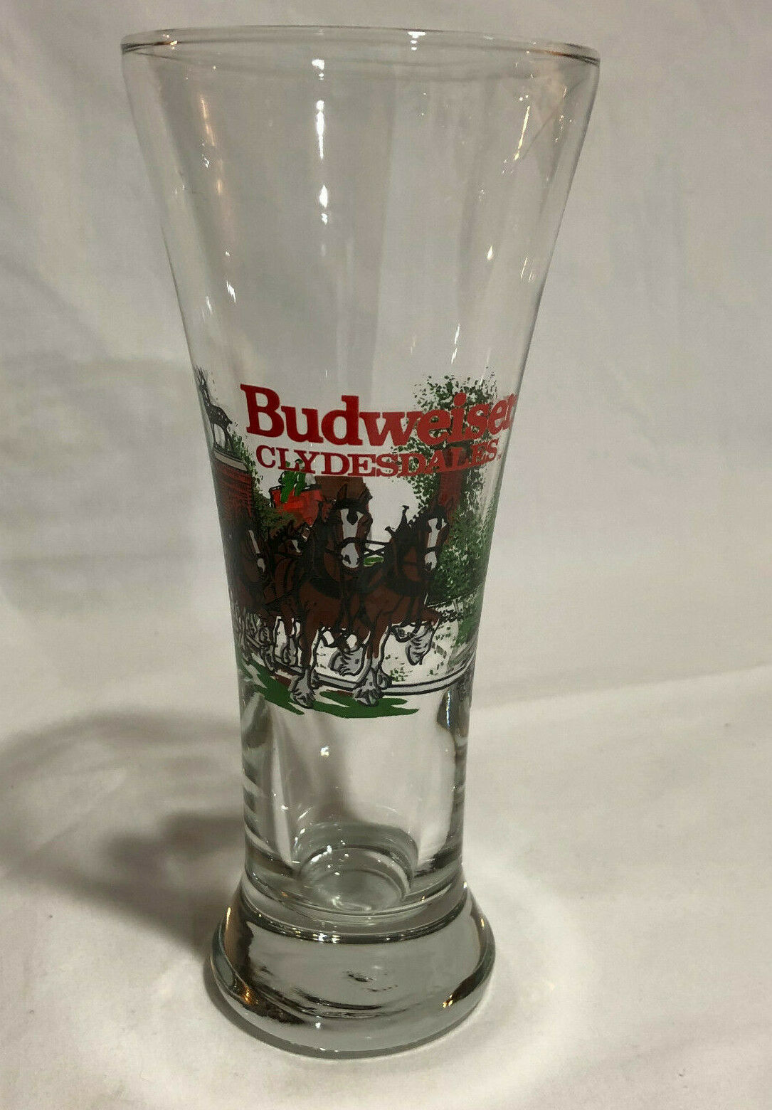 Budweiser Clydesdales Clear Glass Mug Beer Collectible Christmas
