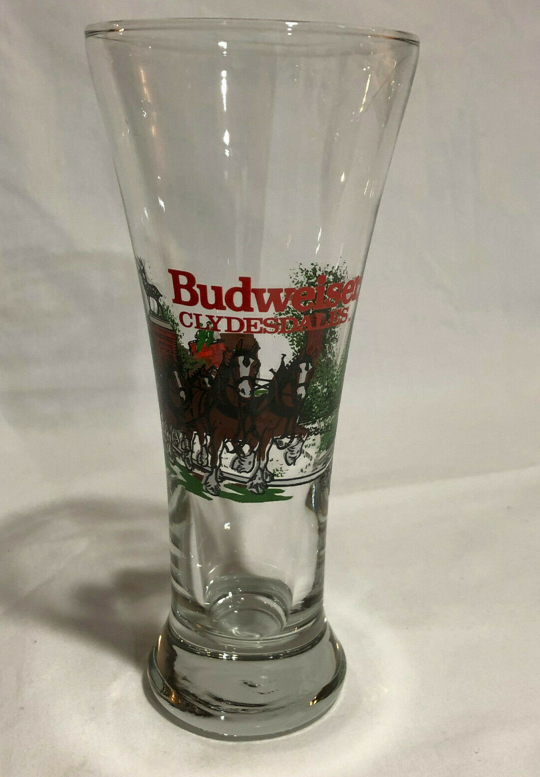 Vintage Budweiser Clydesdale 1991 Fluted Pilsner 12 Oz Beer Glass, set of 6 - Nostalgia 2 Now