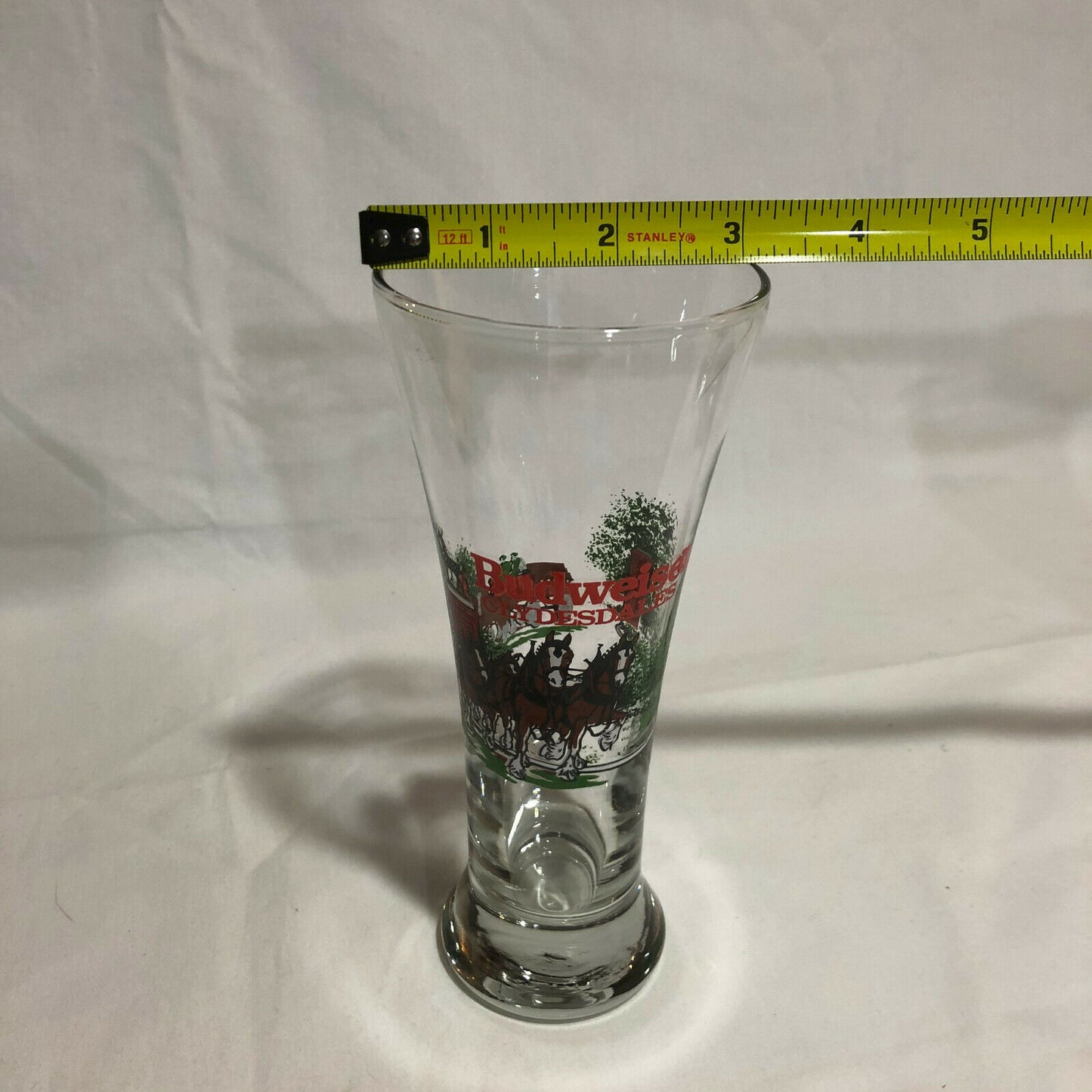 Vintage Budweiser Clydesdale 1991 Fluted Pilsner 12 Oz Beer Glass, set of 6 - Nostalgia 2 Now