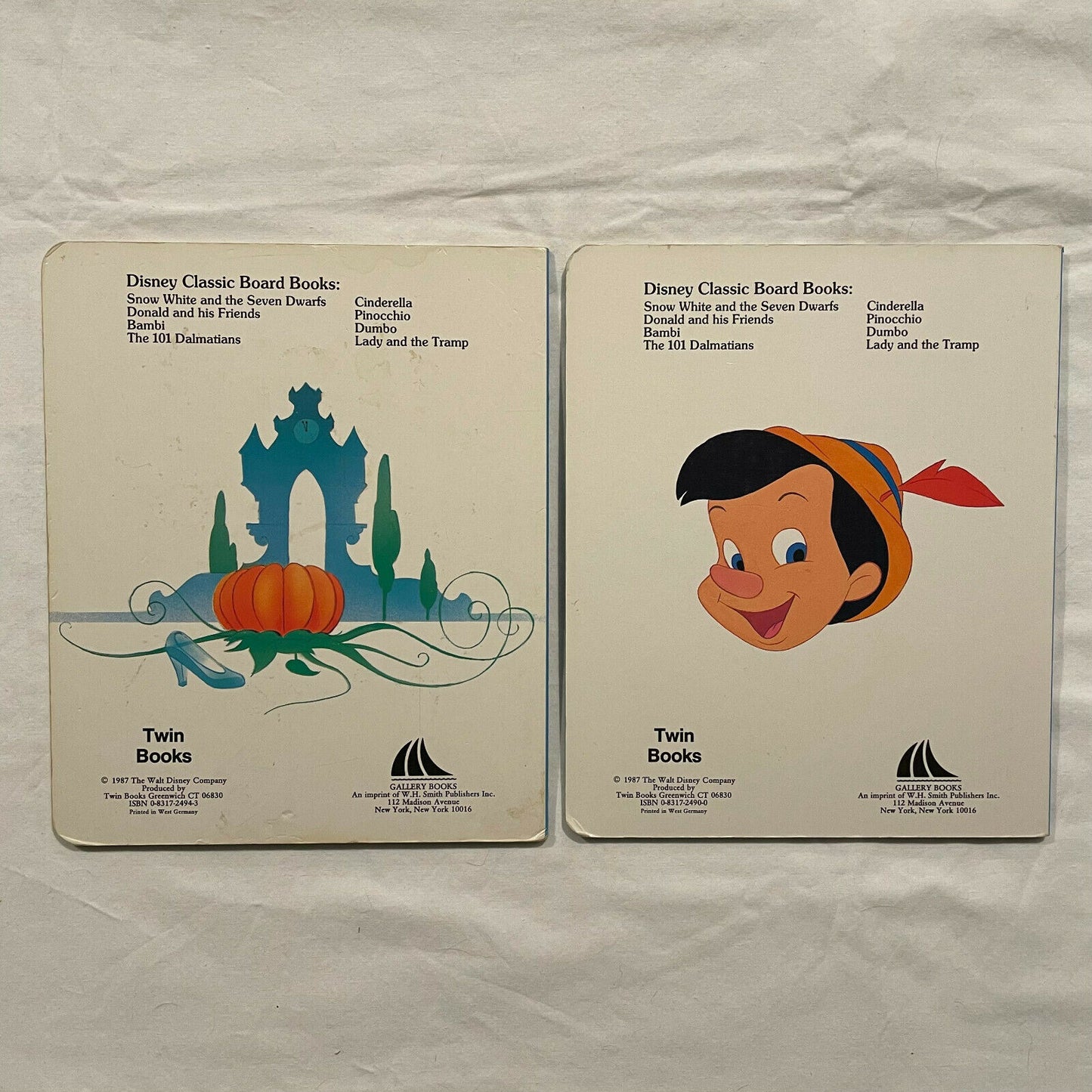 Set of 6 Disney Classic Board Books from 1987 - Nostalgia 2 Now