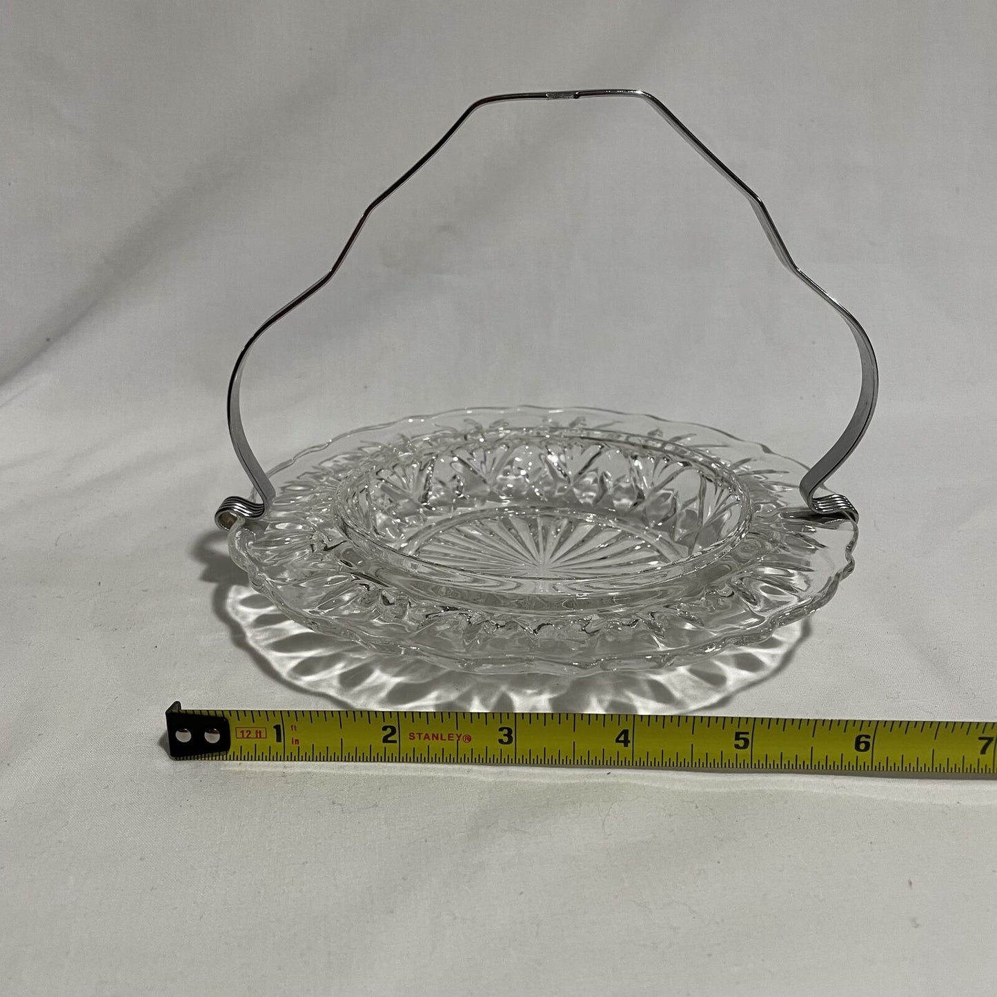 Vintage Pressed Glass Server with Detachable Metal Handle, Set of 2 - Nostalgia 2 Now