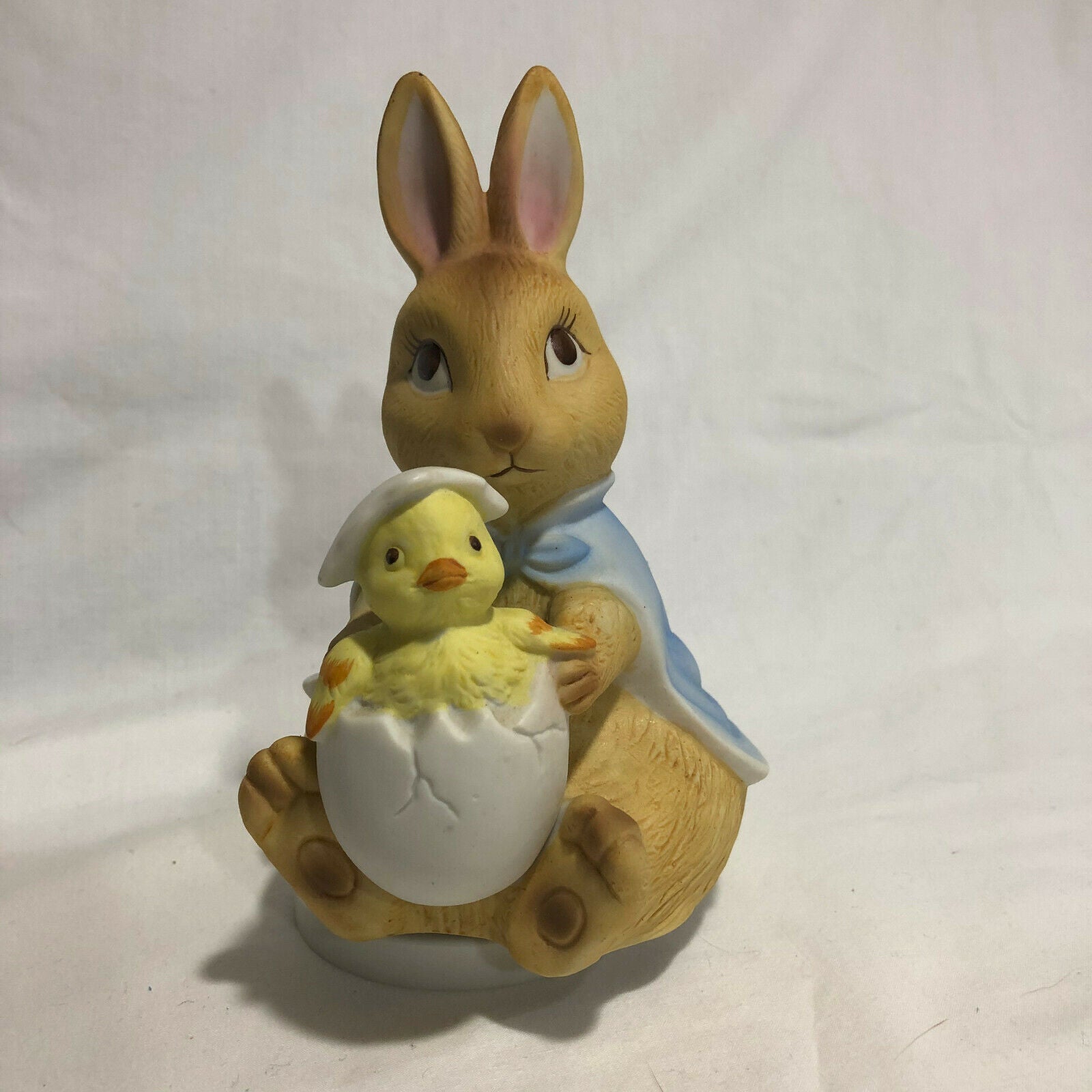 Vintage Global Art Easter Rotating Music Box Porcelain-Bunny & Hatching Chick - Nostalgia 2 Now