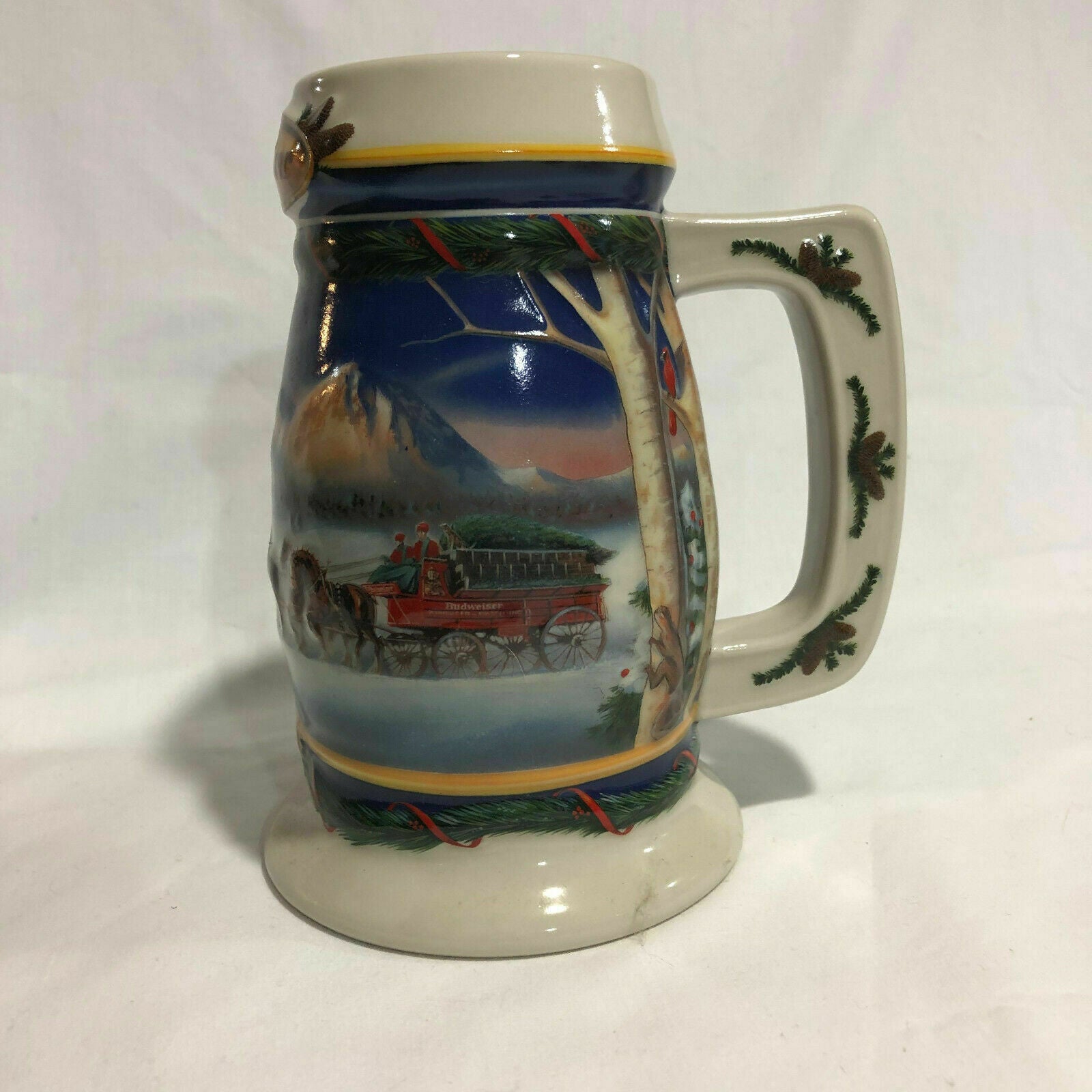 BUDWEISER 2000 Holiday in Mountains Beer Stein Mug CS416 Collectible Decor - Nostalgia 2 Now