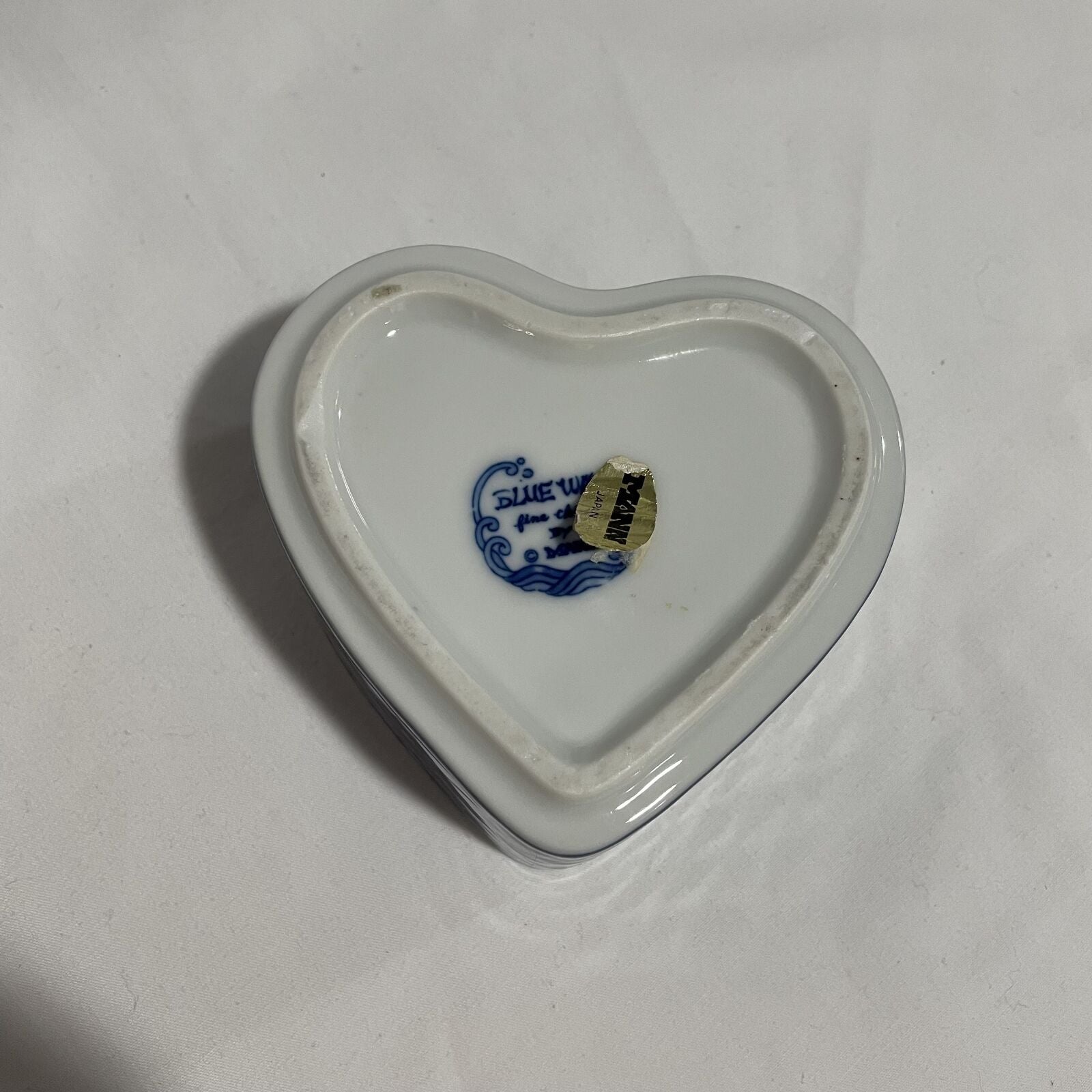 Vintage Cobalt Fish Lidded Heart Trinket Box Japan - Nostalgia 2 Now