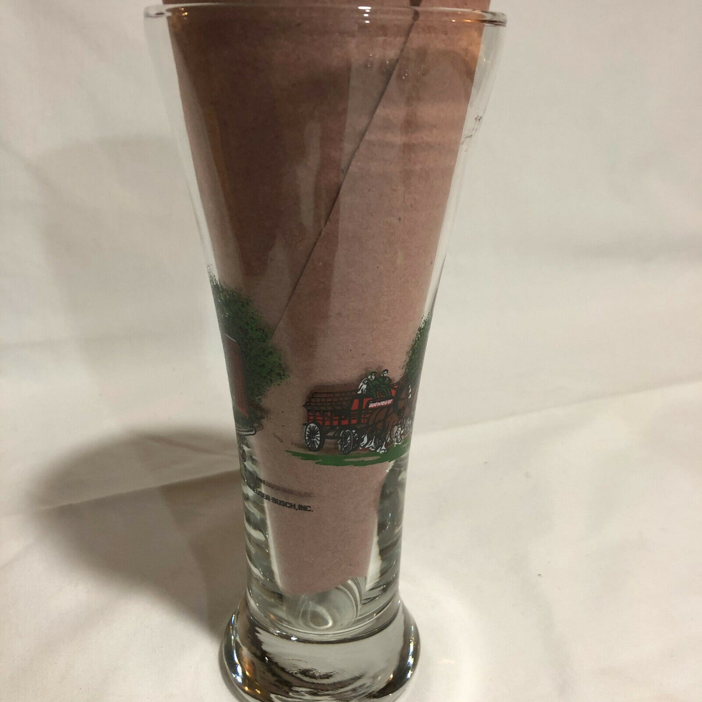 Vintage Budweiser Clydesdale 1991 Fluted Pilsner 12 Oz Beer Glass, set of 6 - Nostalgia 2 Now