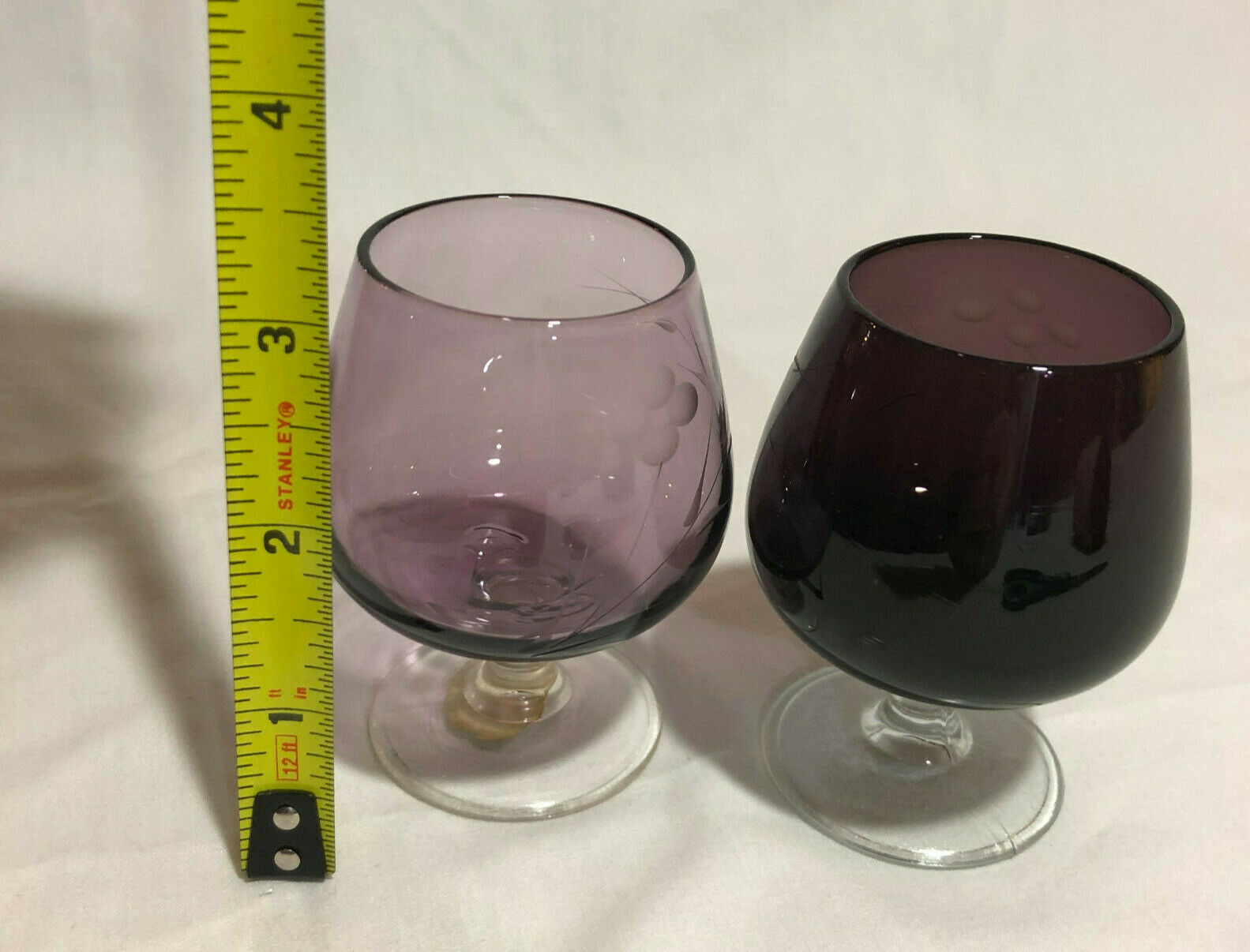 2 Vintage Etched 6oz Brandy Snifters National Potteries Made In Japan MCM - Nostalgia 2 Now