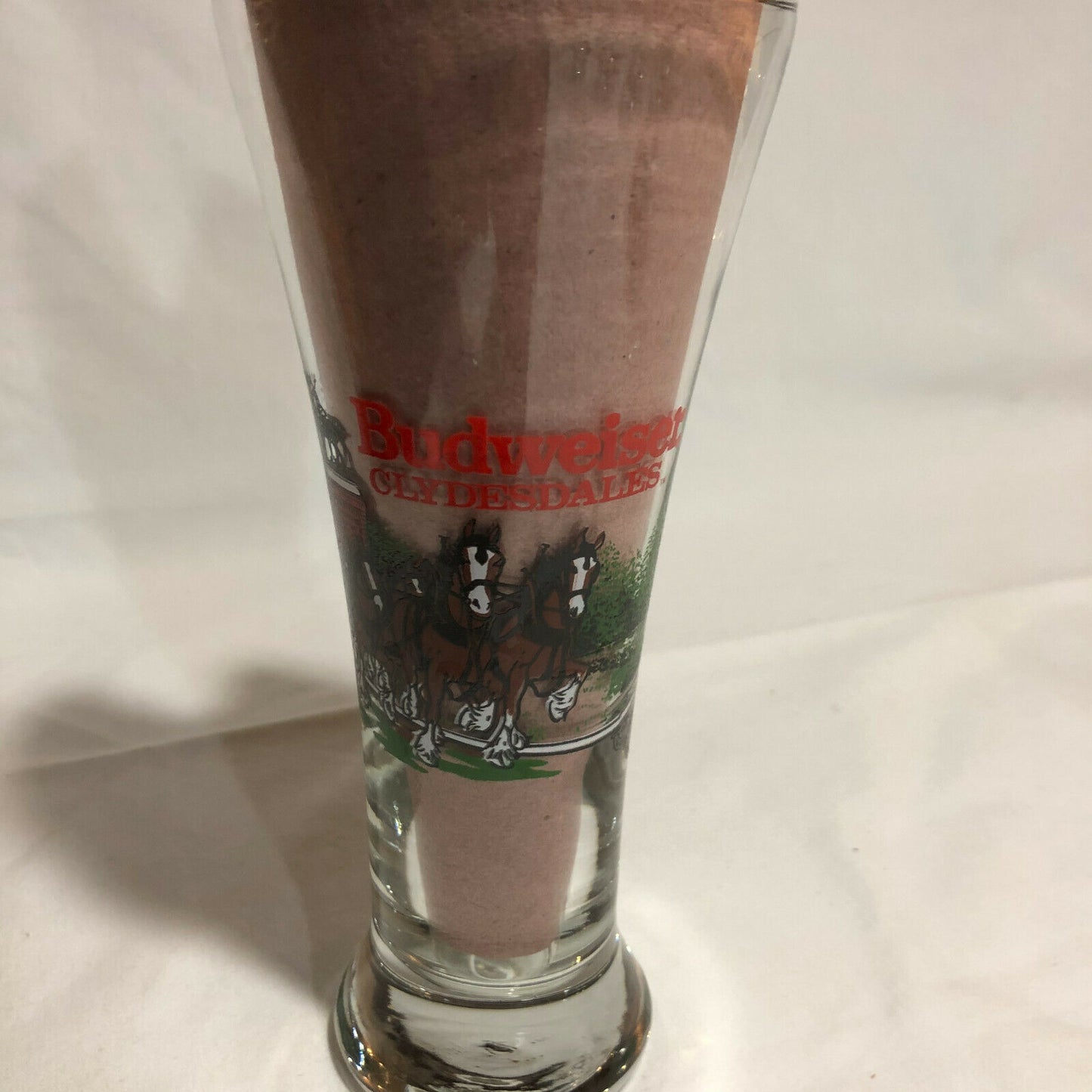 Vintage Budweiser Clydesdale 1991 Fluted Pilsner 12 Oz Beer Glass, set of 6 - Nostalgia 2 Now