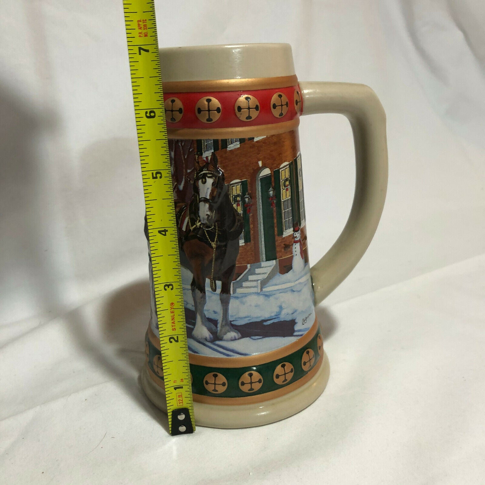 1993 Anheuser Busch Budweiser Hometown Holiday Christmas Beer Stein - Nostalgia 2 Now