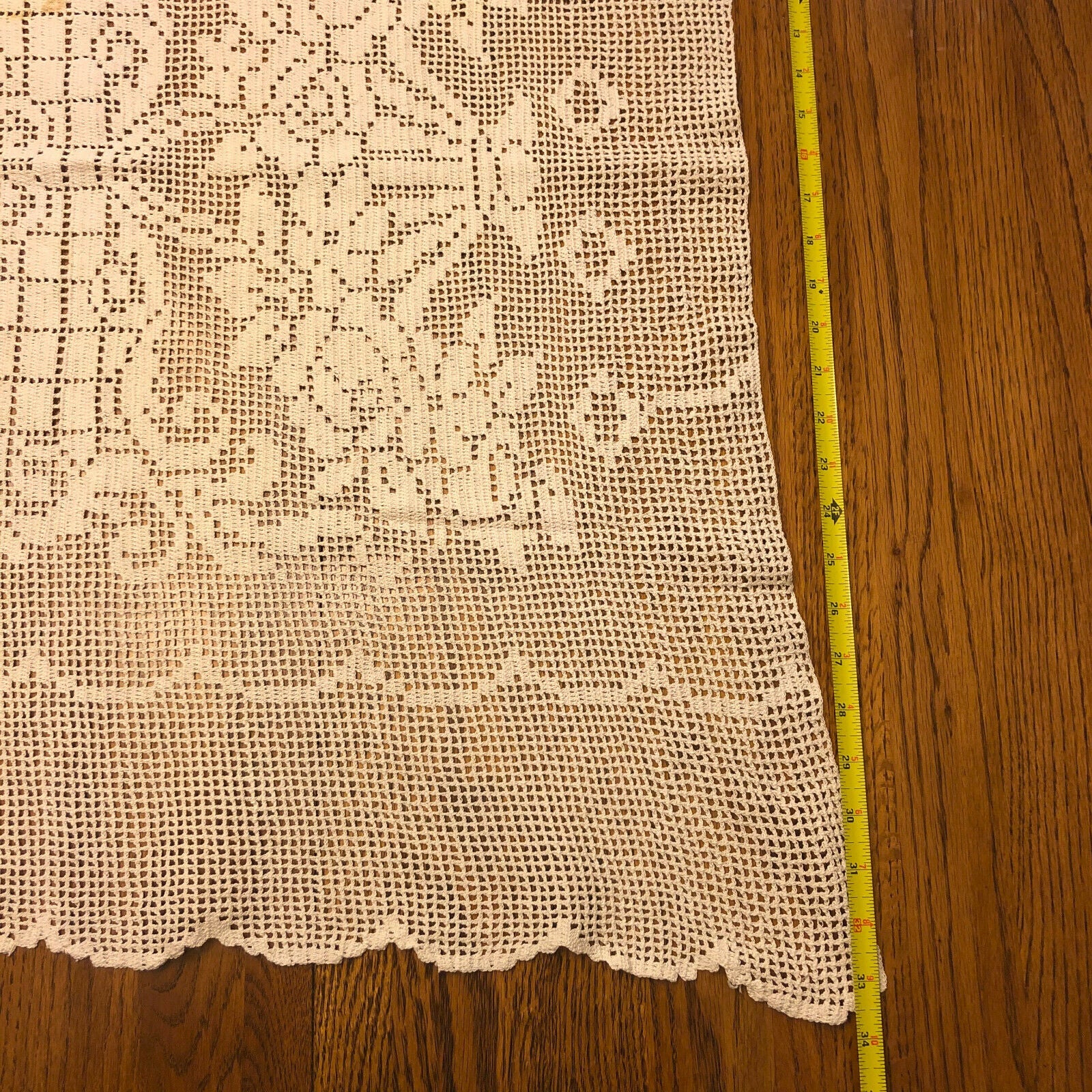 Vintage Crocheted Ecru Table Runner with a Floral Design - Beautiful - Nostalgia 2 Now