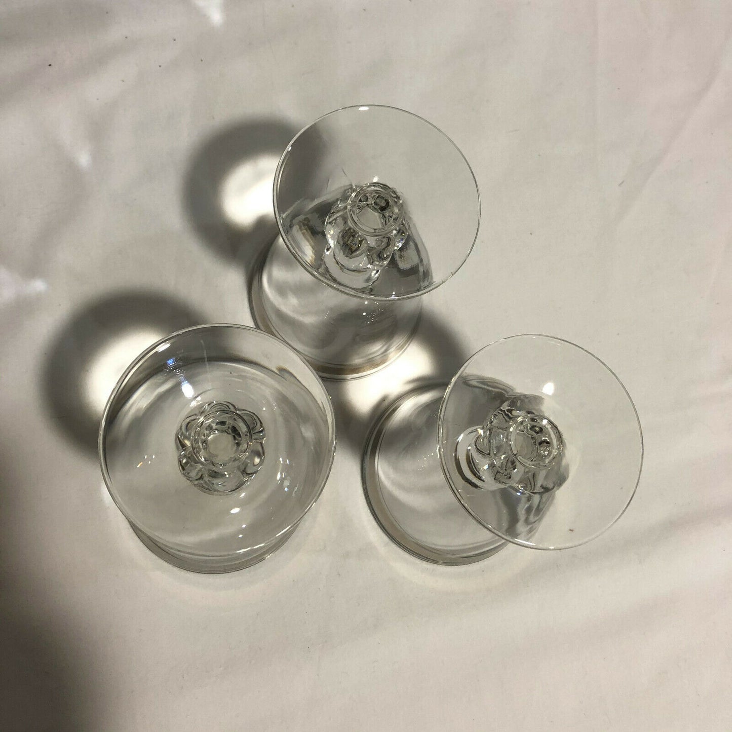 Vintage MCM Silver Banded Cordial Glasses Set of 3 Cocktail Thorpe Style - Nostalgia 2 Now