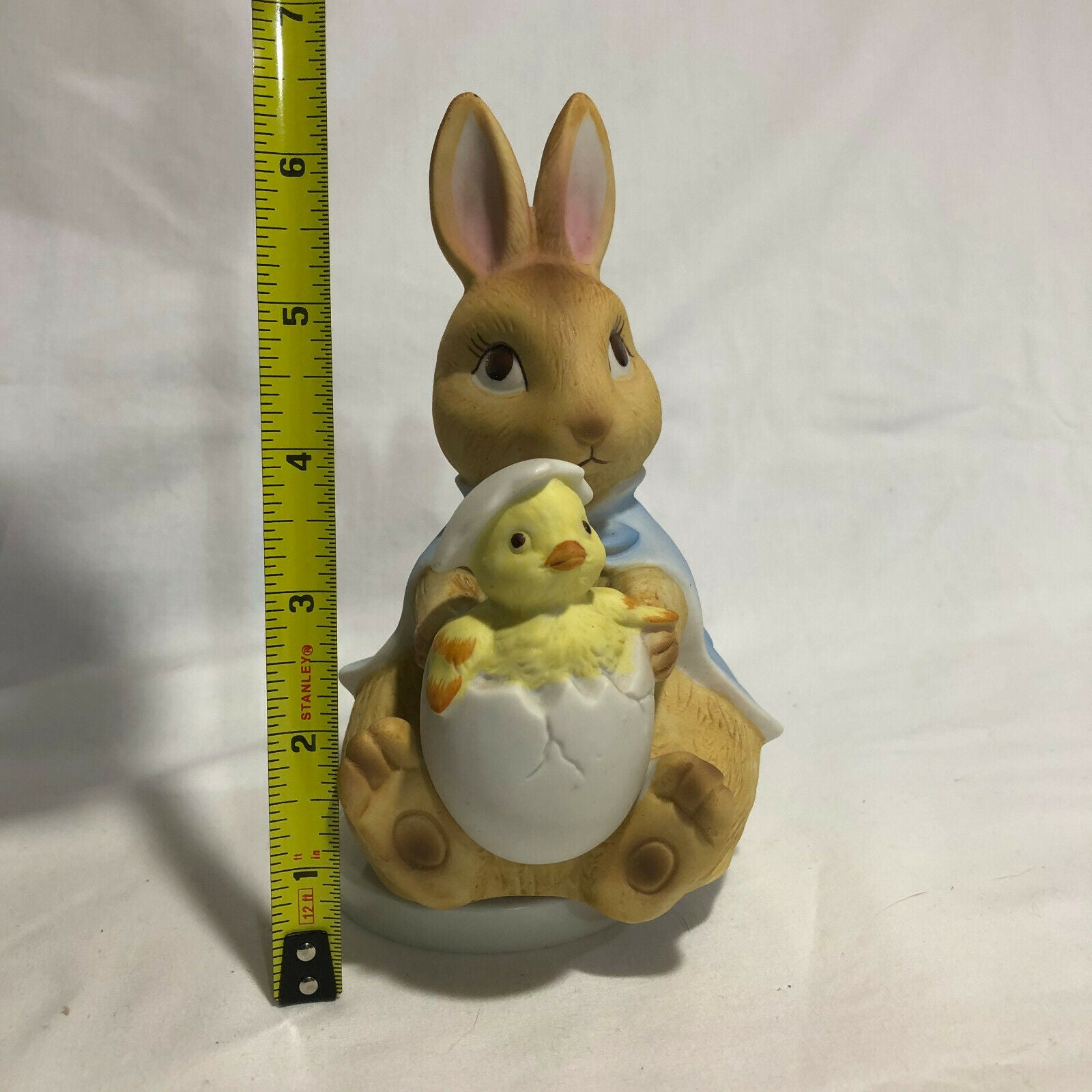 Vintage Global Art Easter Rotating Music Box Porcelain-Bunny & Hatching Chick - Nostalgia 2 Now