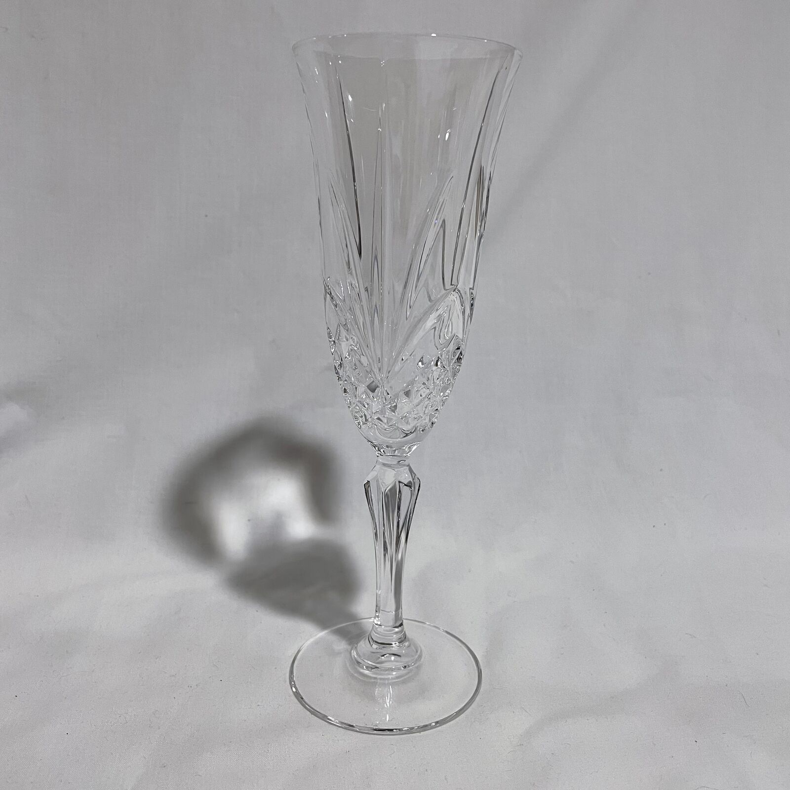Crystal Champagne Flutes, Set of 8 Cristal De Flandre Crystal Flutes  Salzburg Pattern, Wedding Bridal Barware Gift, Made in France