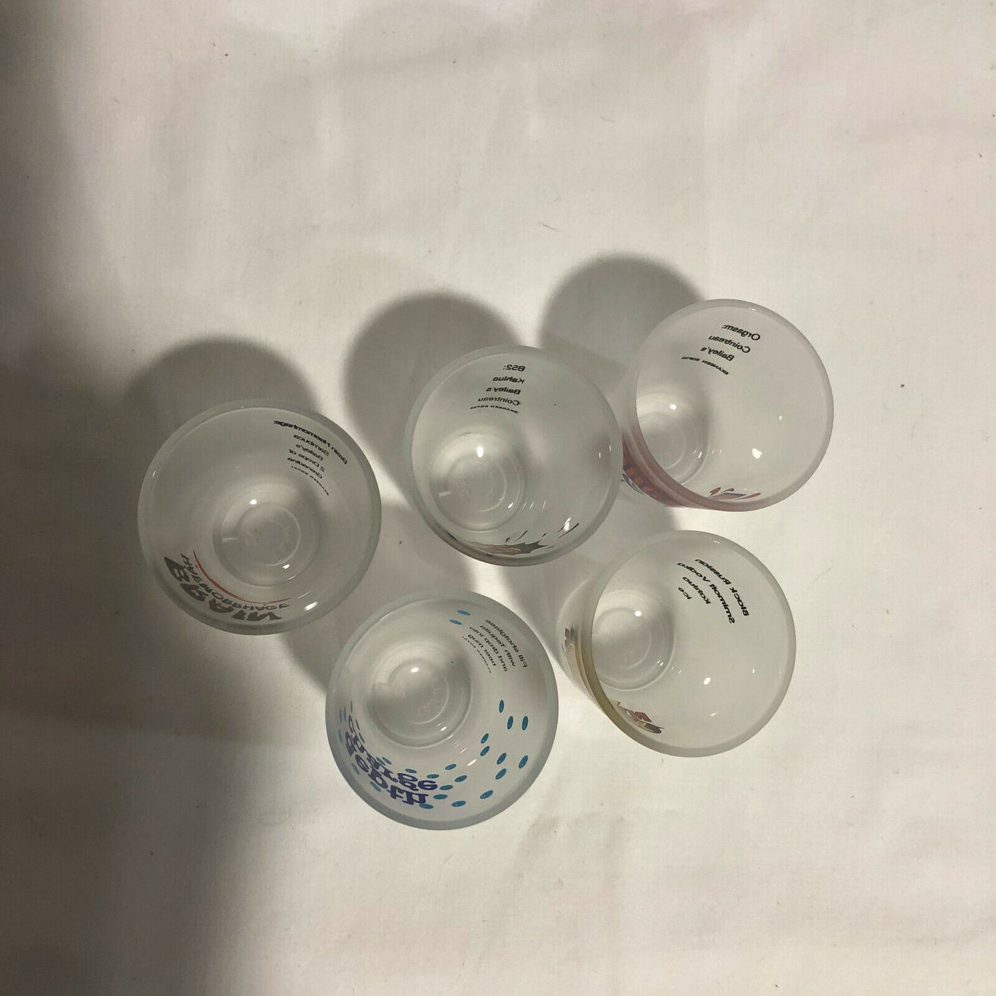 5 Frosted Shot Glasses With the Recipes On The Glass - Nostalgia 2 Now