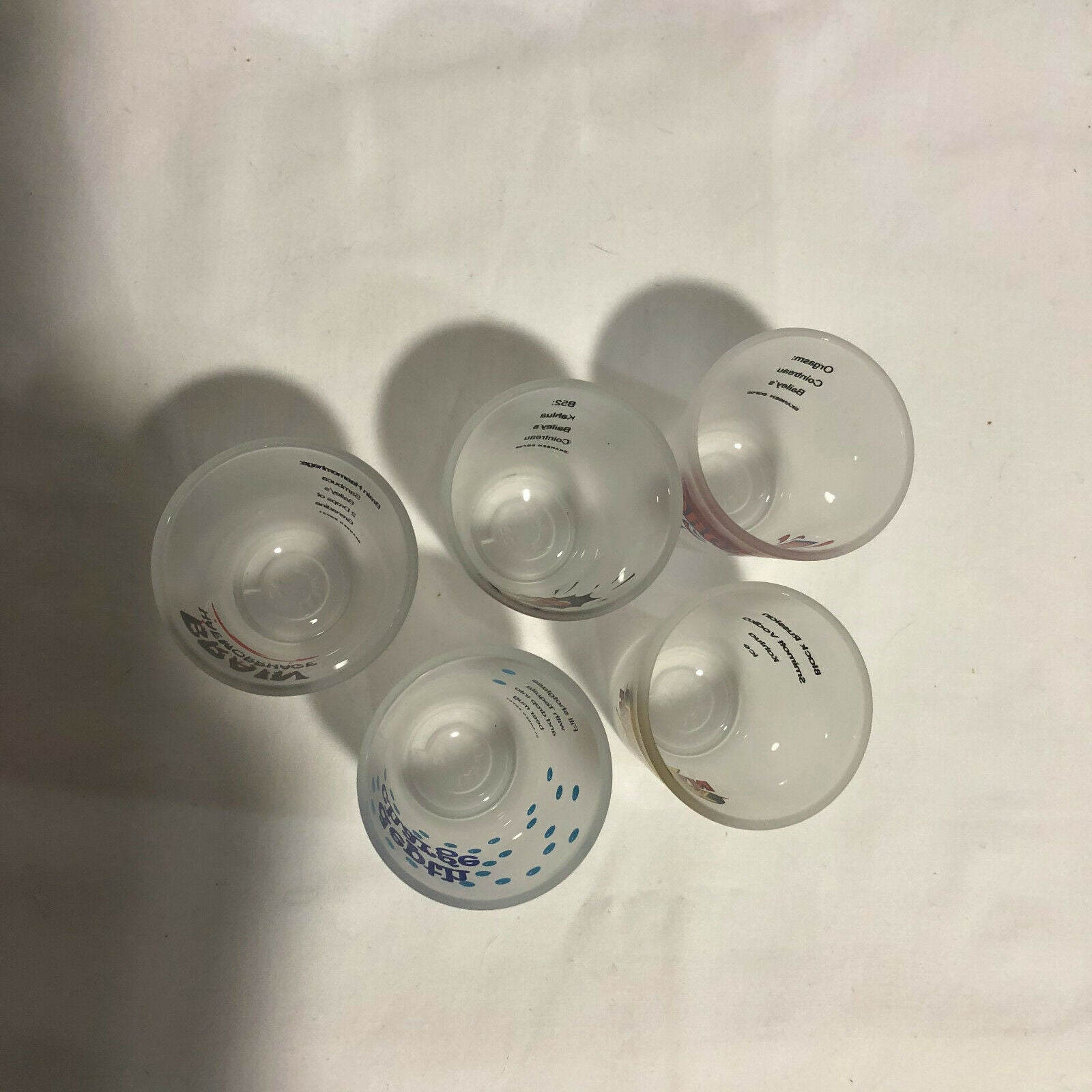 5 Frosted Shot Glasses With the Recipes On The Glass - Nostalgia 2 Now