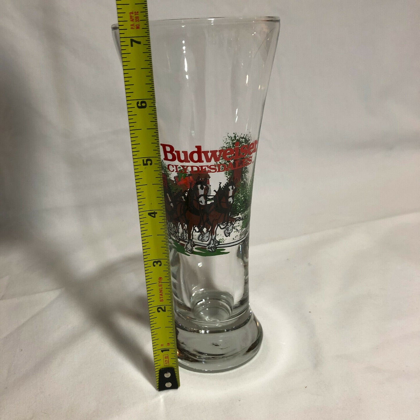 Vintage Budweiser Clydesdale 1991 Fluted Pilsner 12 Oz Beer Glass, set of 6 - Nostalgia 2 Now