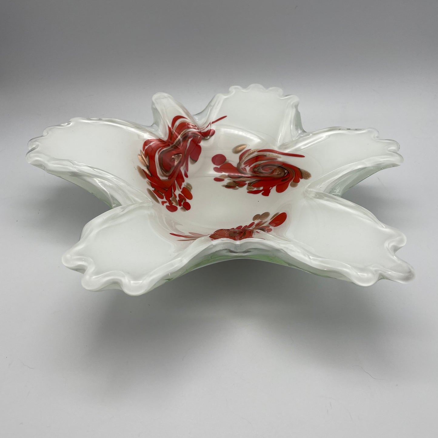 Vintage Vetreria Fratelli Toso Murano Art Glass Bowl