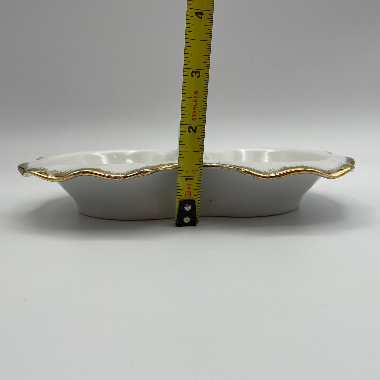 Vintage L & M Bondware Divided Tray Top Handle Violets