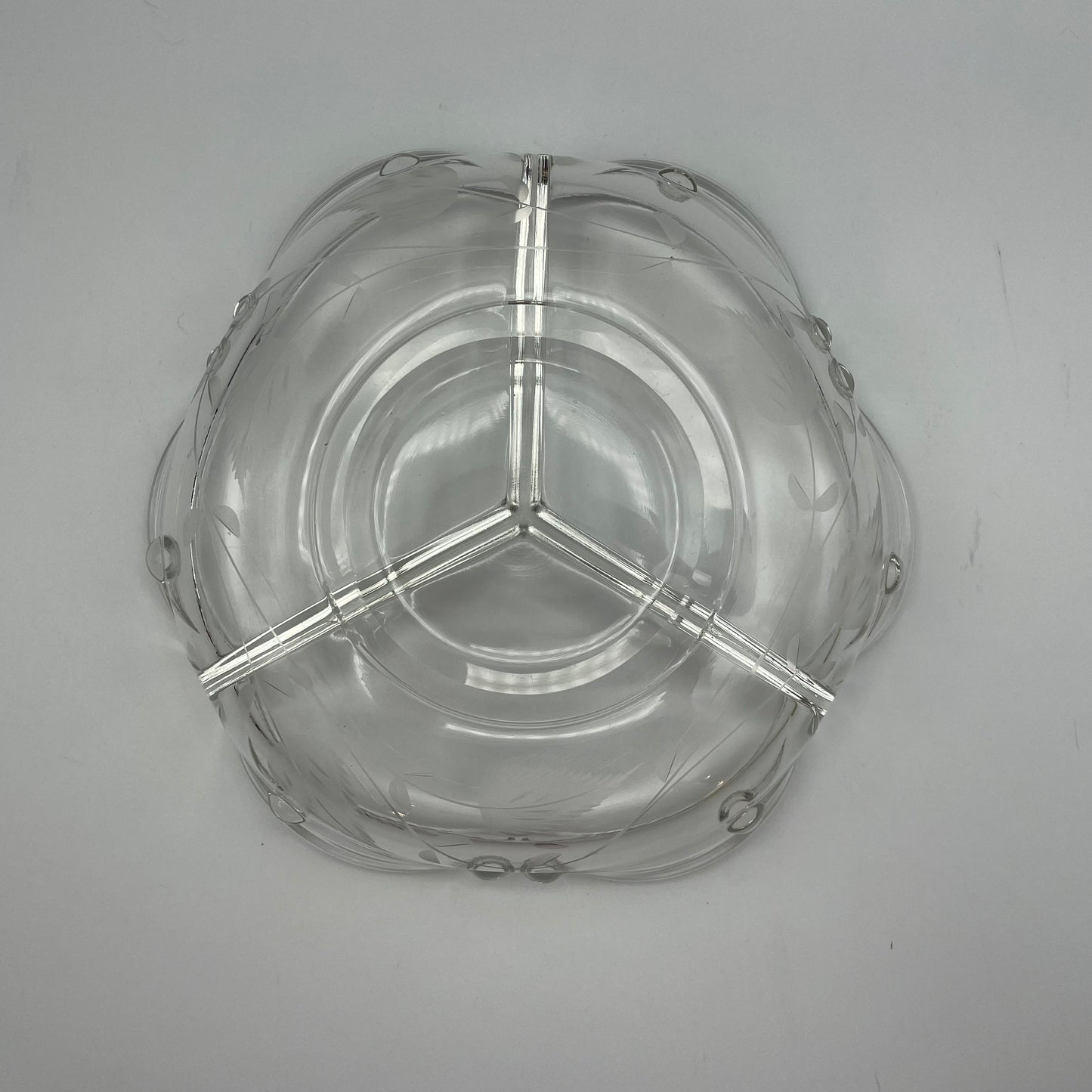 Vintage Elegant Divided Dish with Delicate Etching