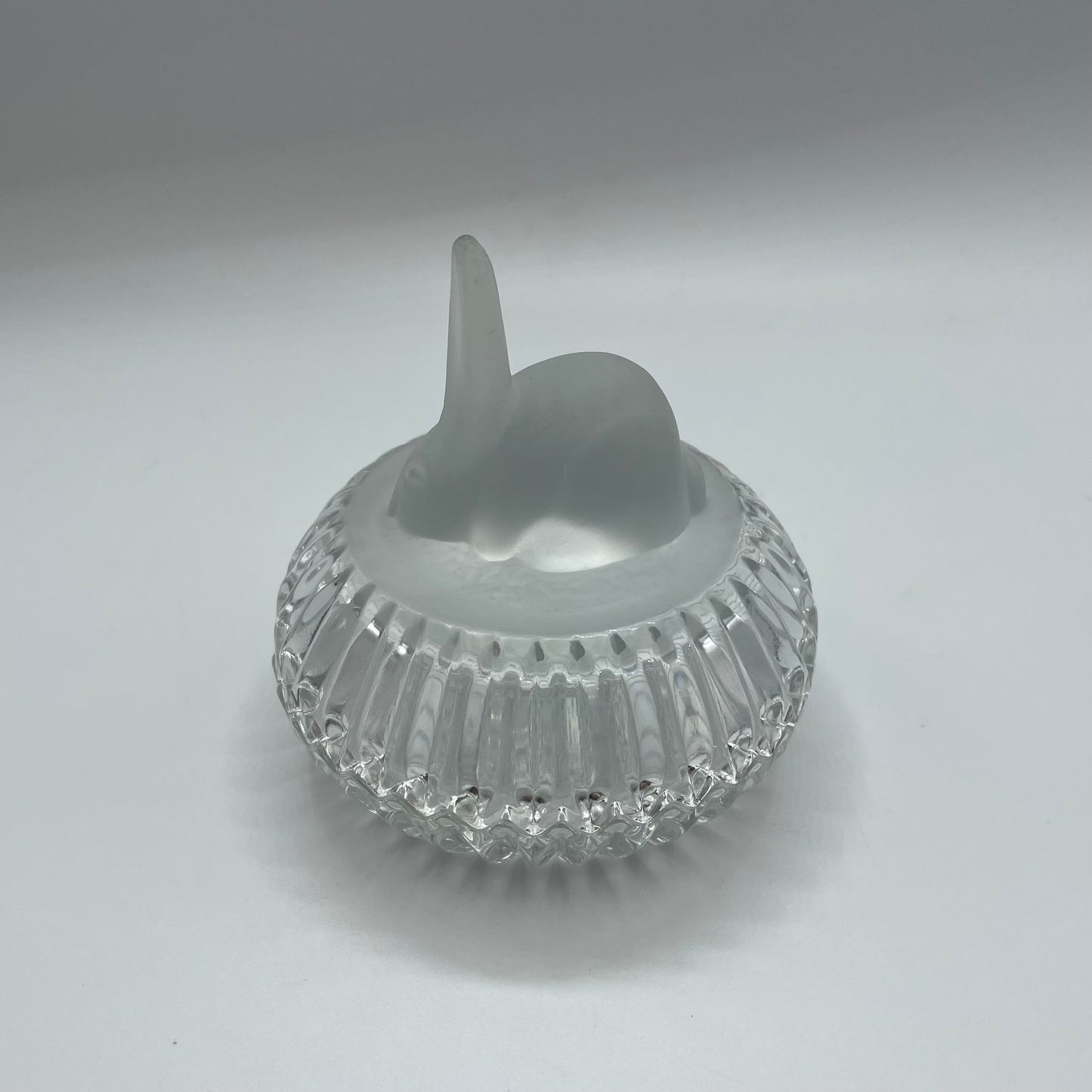 Frosted Rabbit Covered Glass Trinket Dish