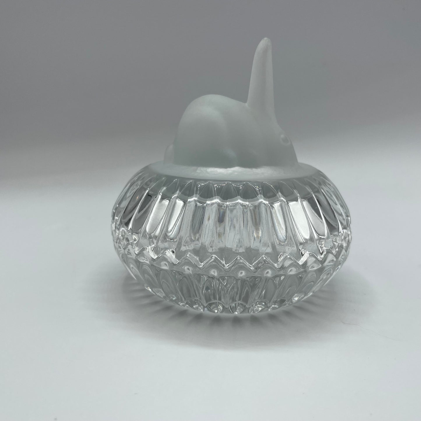 Frosted Rabbit Covered Glass Trinket Dish