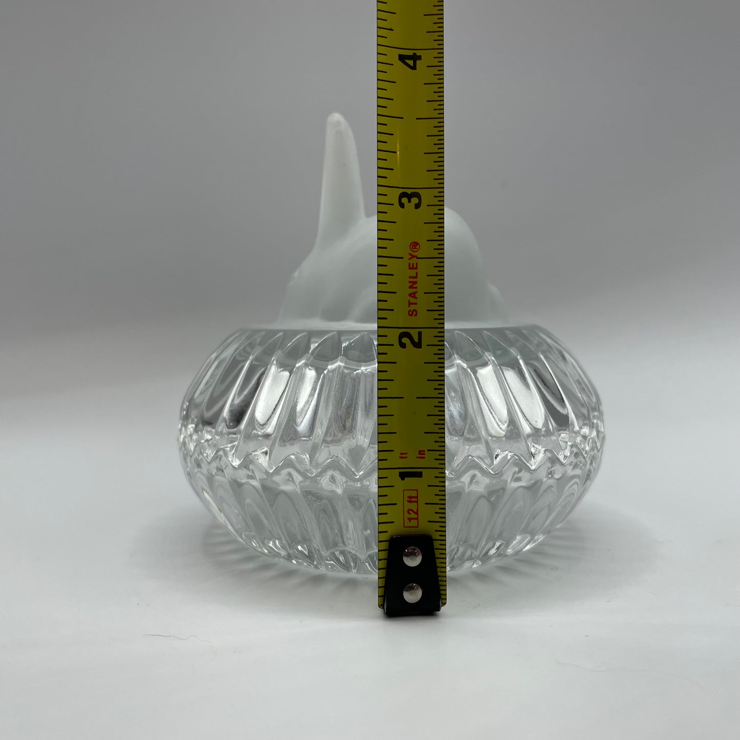 Frosted Rabbit Covered Glass Trinket Dish