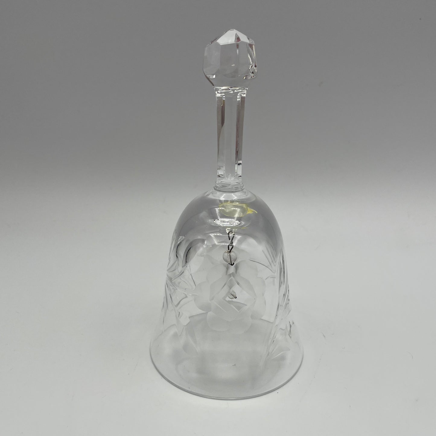 Vintage Etched Rose Glass Bell- Beautiful