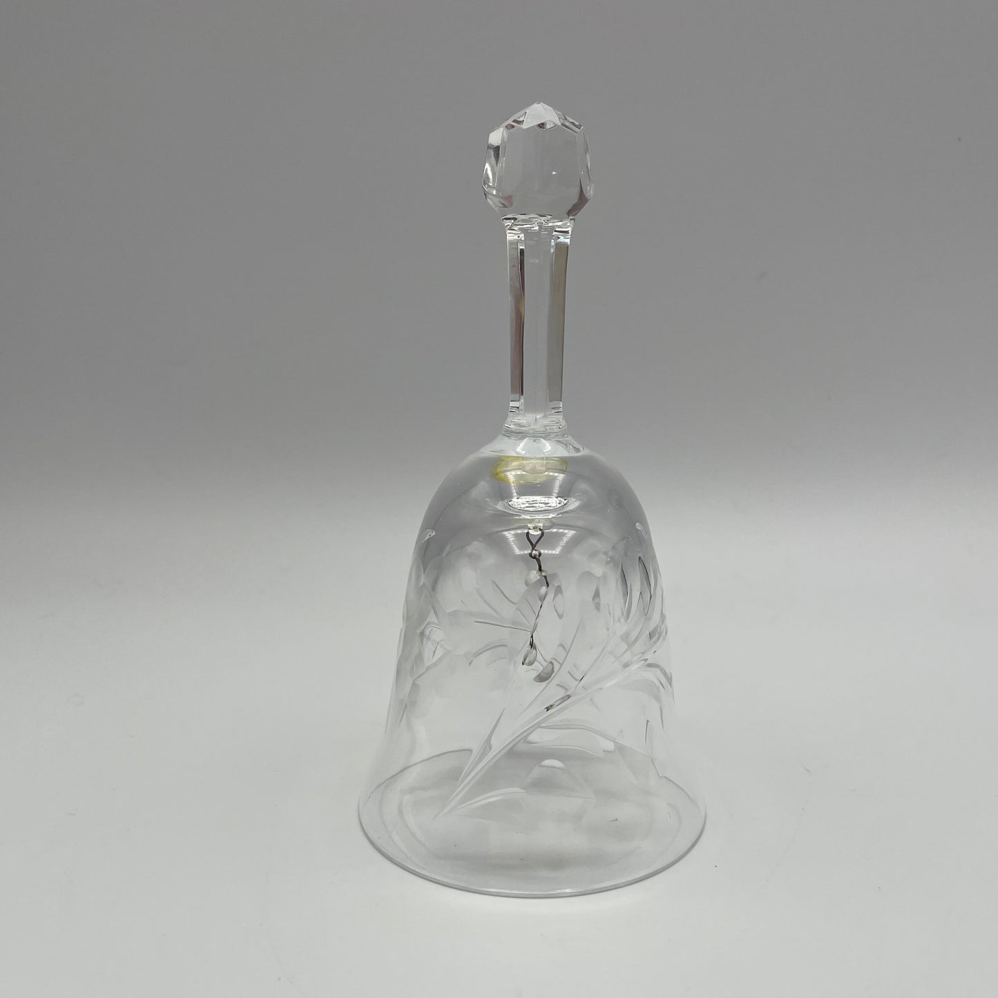 Vintage Etched Rose Glass Bell- Beautiful