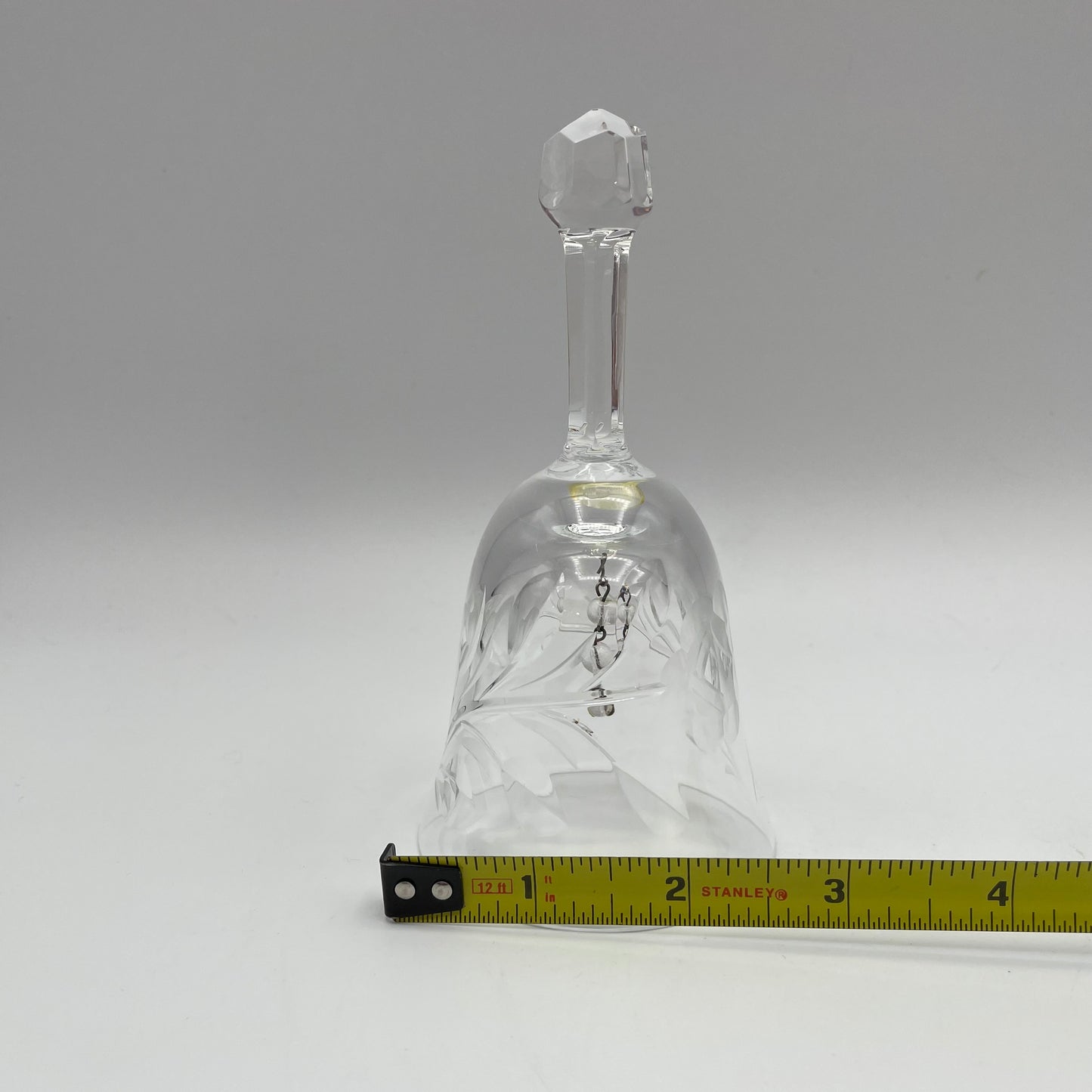 Vintage Etched Rose Glass Bell- Beautiful