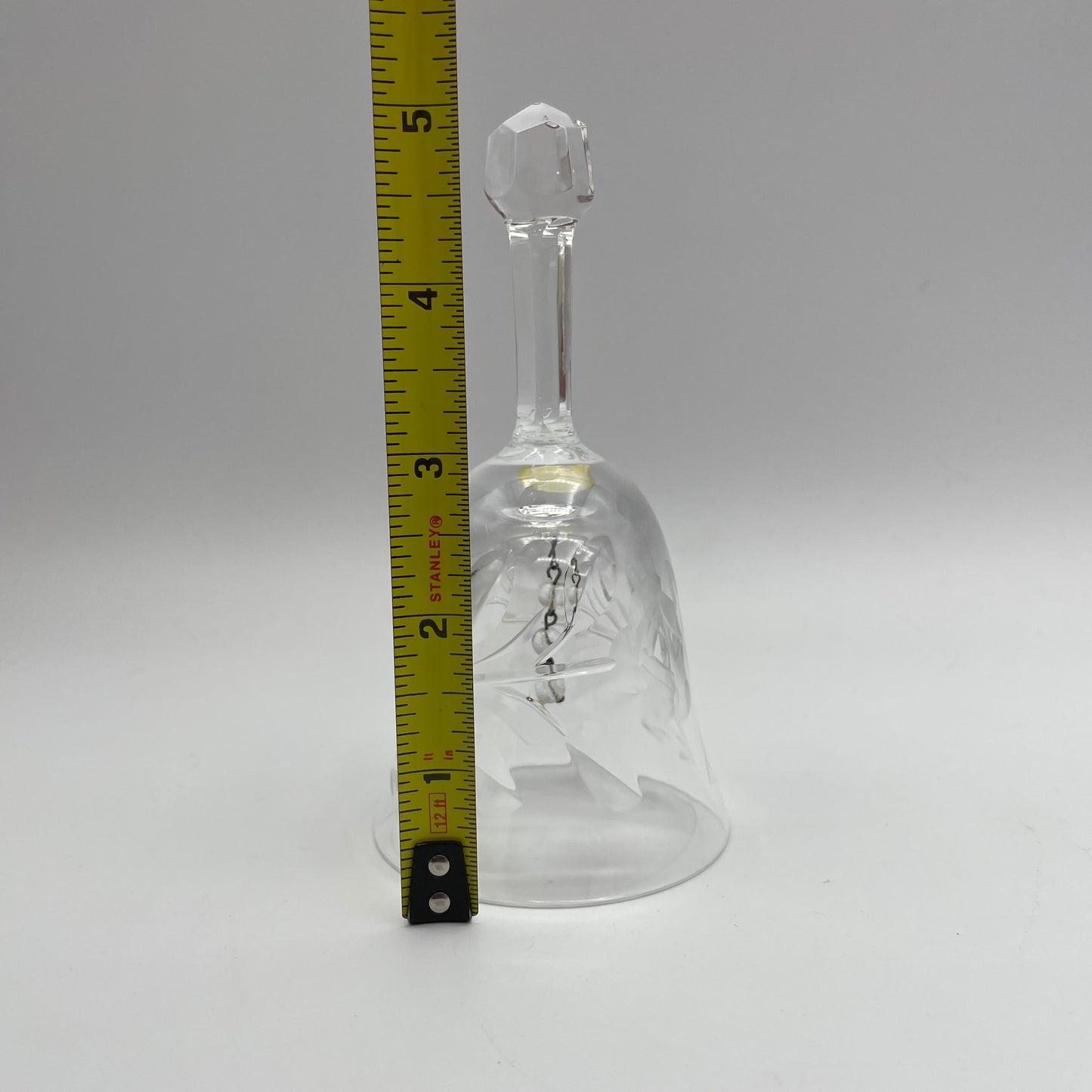 Vintage Etched Rose Glass Bell- Beautiful