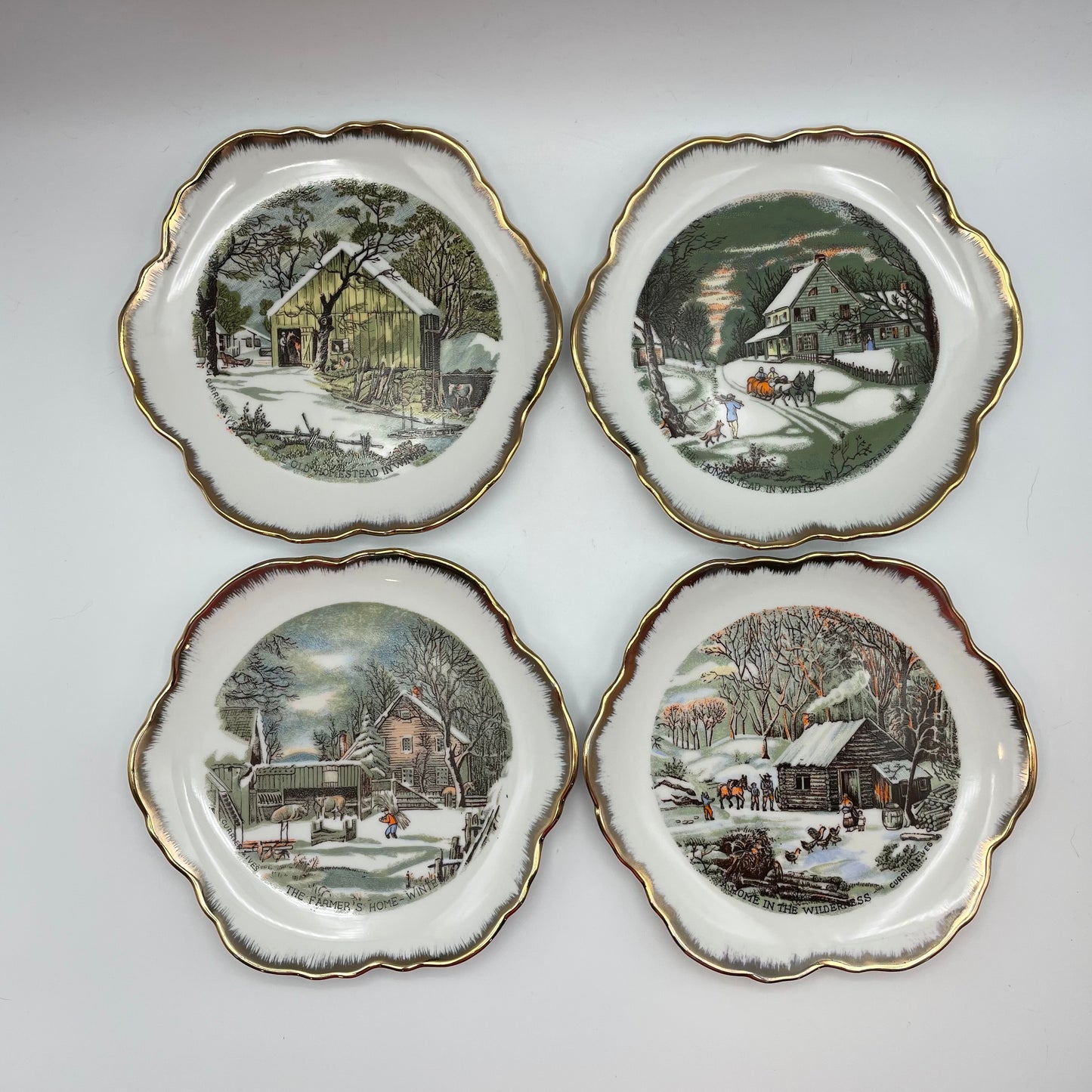 Vintage Currier and Ives "The Old Homestead" Collectors Plates