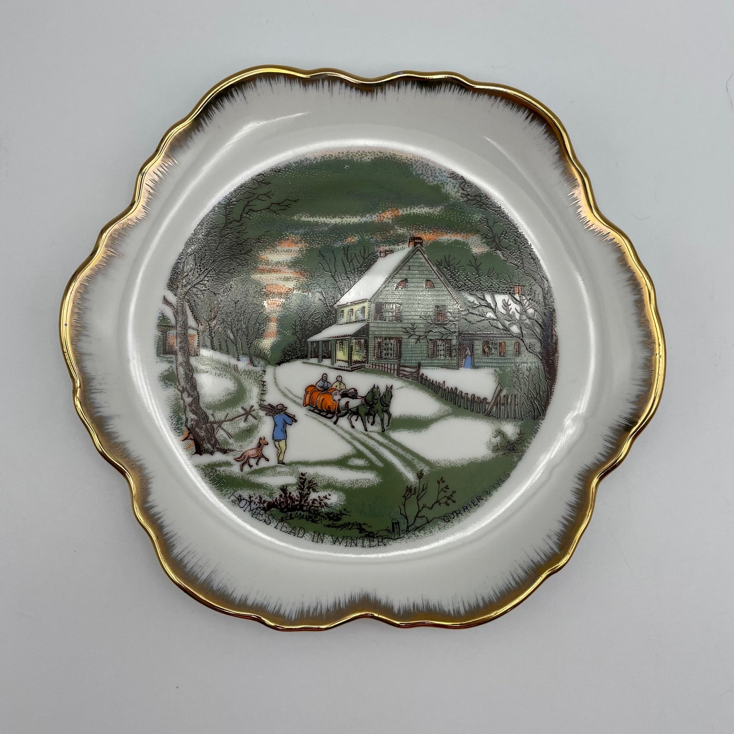 Vintage Currier and Ives "The Old Homestead" Collectors Plates