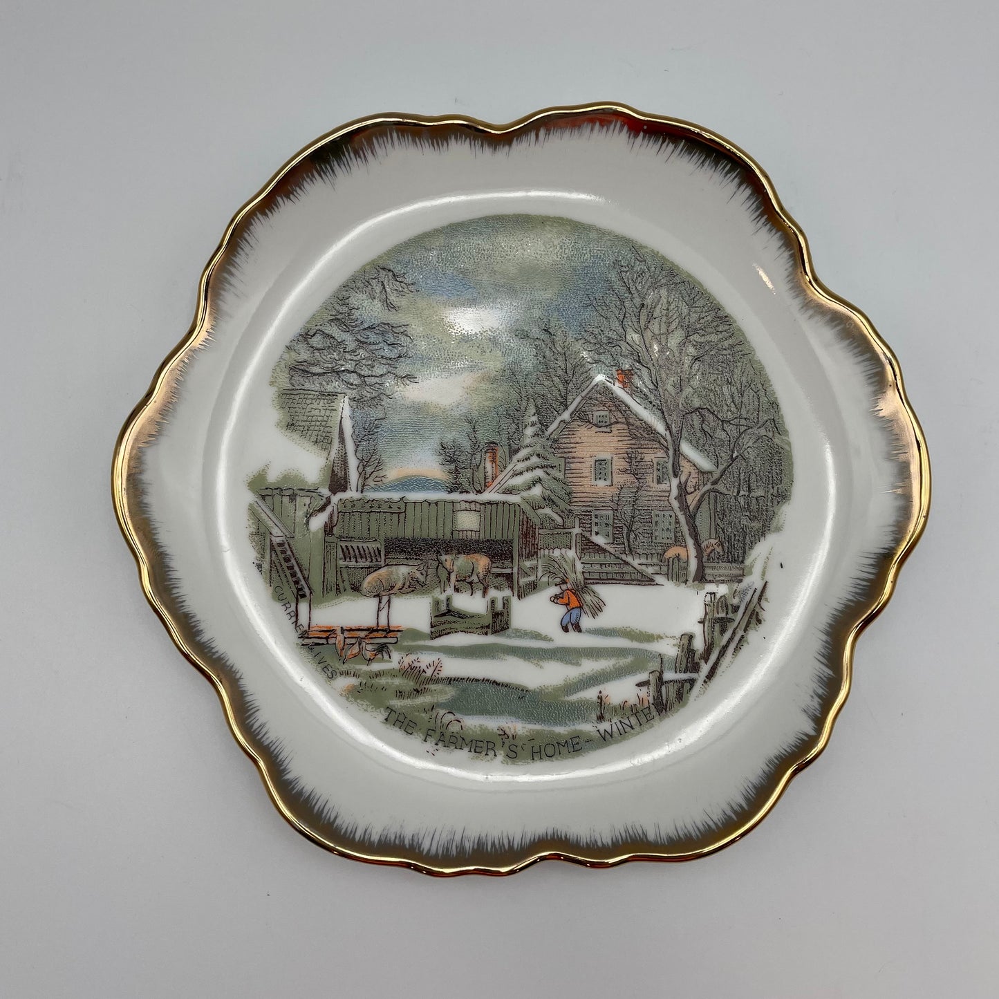 Vintage Currier and Ives "The Old Homestead" Collectors Plates